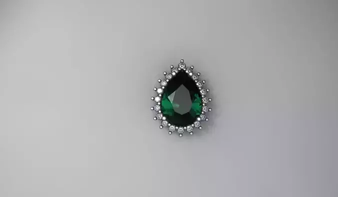 Captivating emerald Diana pendant printable 3D model 