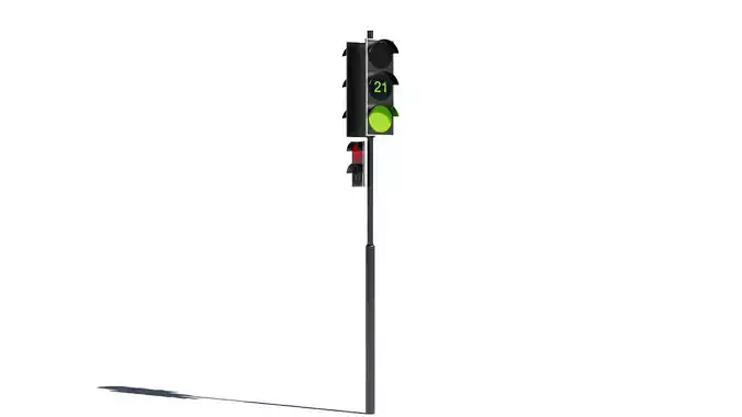 Traffic light for cars European Full customization 3D model