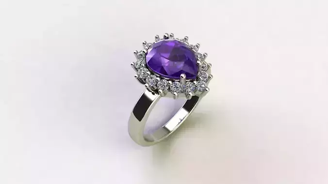 RUBY DROP RING Unleash your inner royalty printable 3D model 