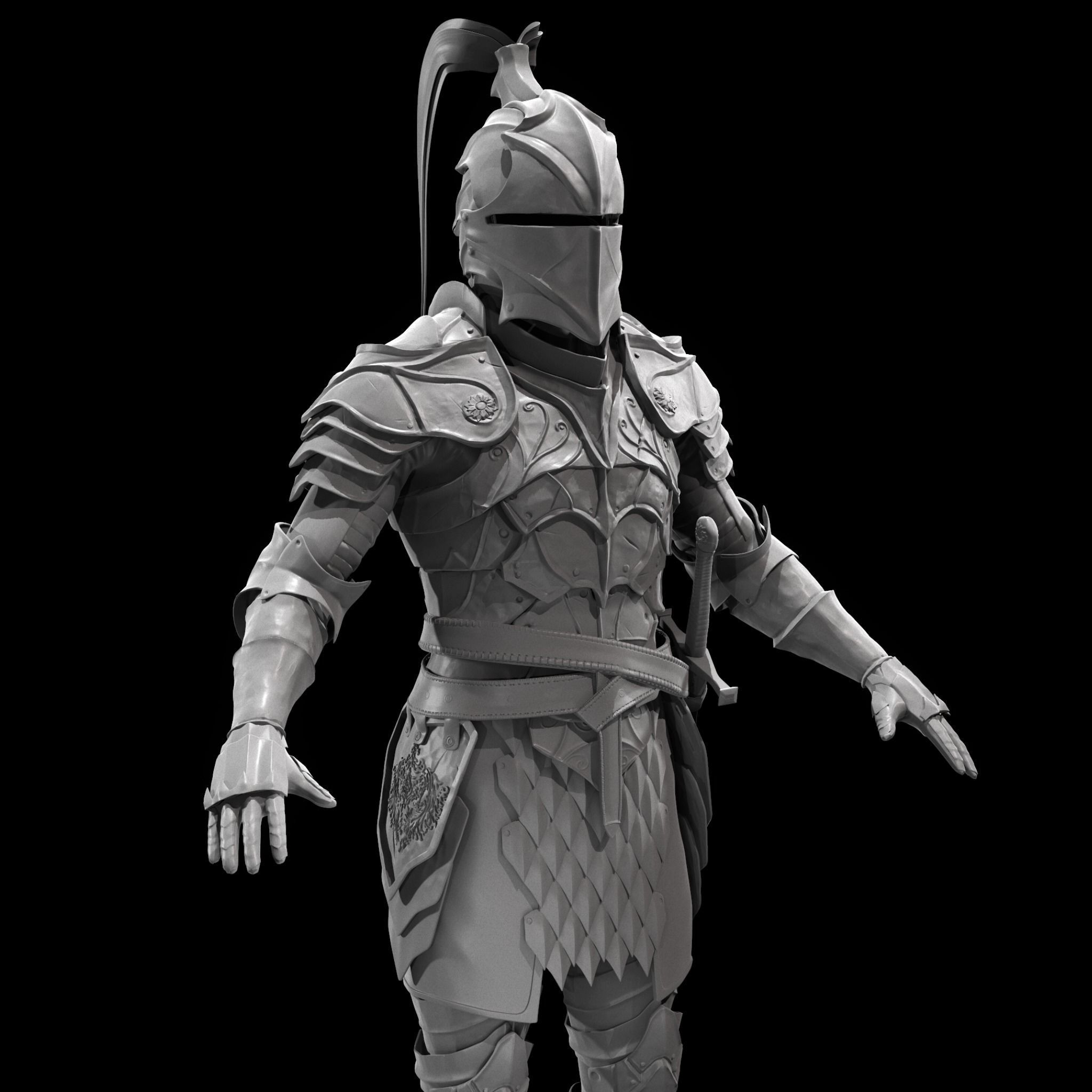 Dragon Fantasy Knight 3D model_2