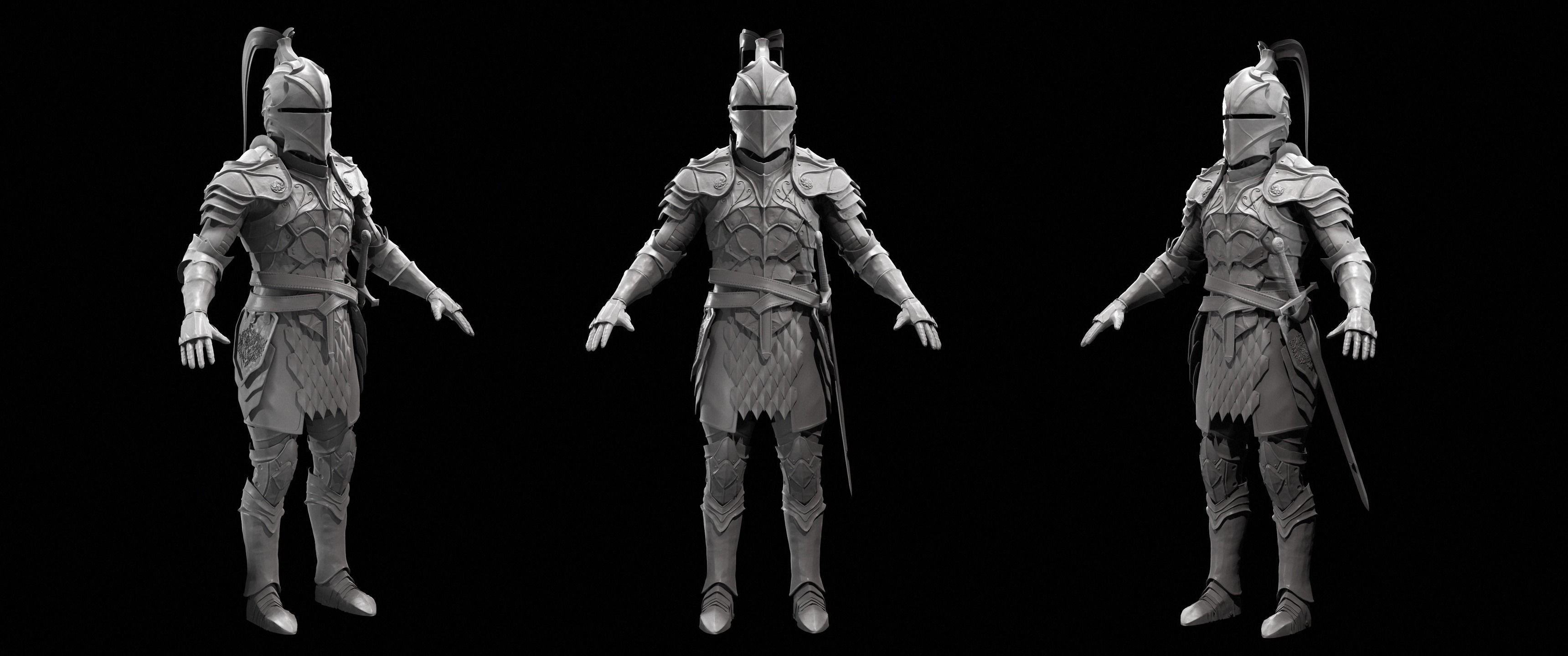 Dragon Fantasy Knight 3D model_1