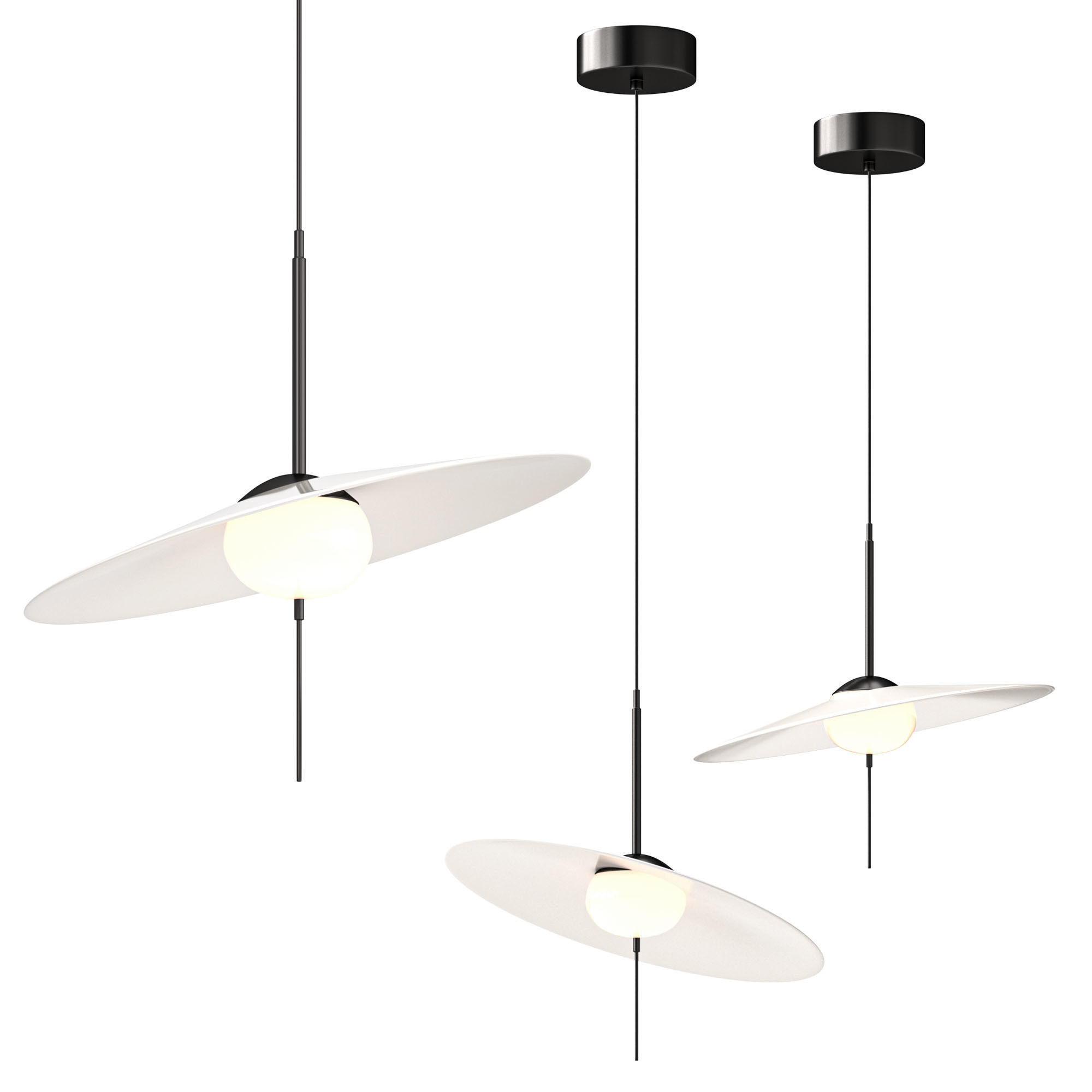 Mono Led Aluminium Pendant 3D model_3