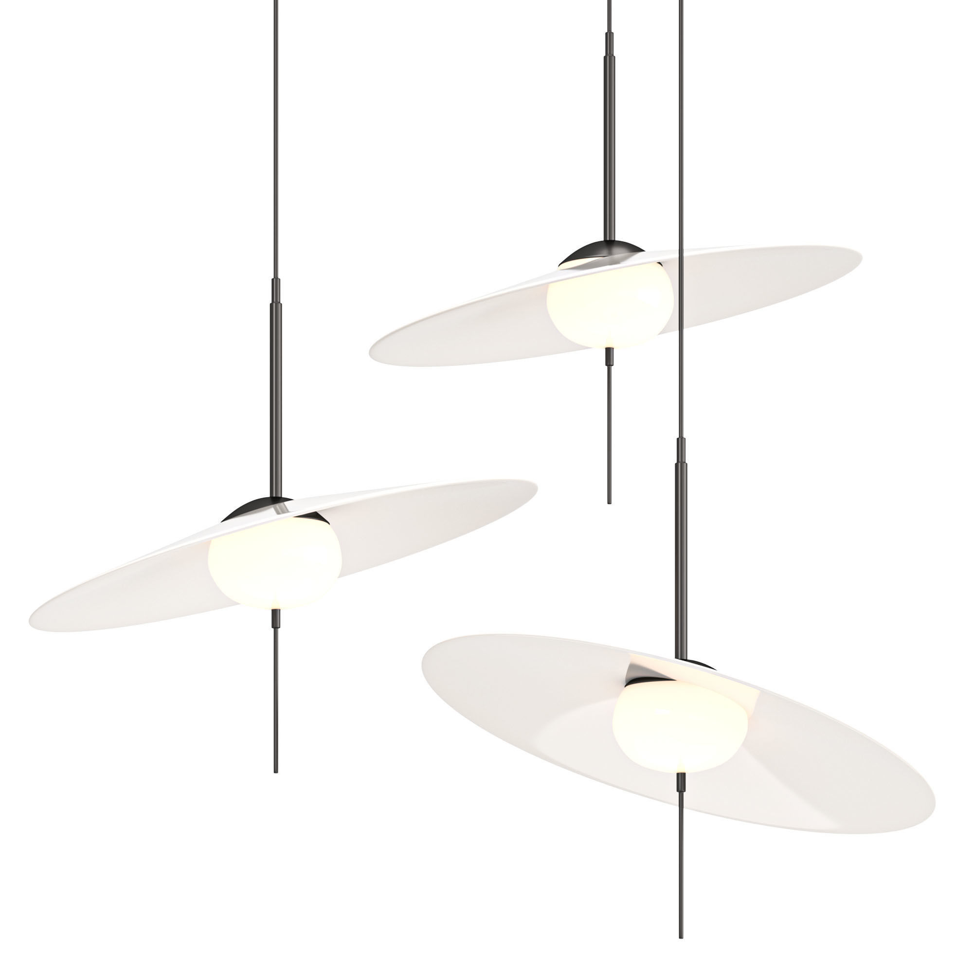 Mono Led Aluminium Pendant 3D model_1