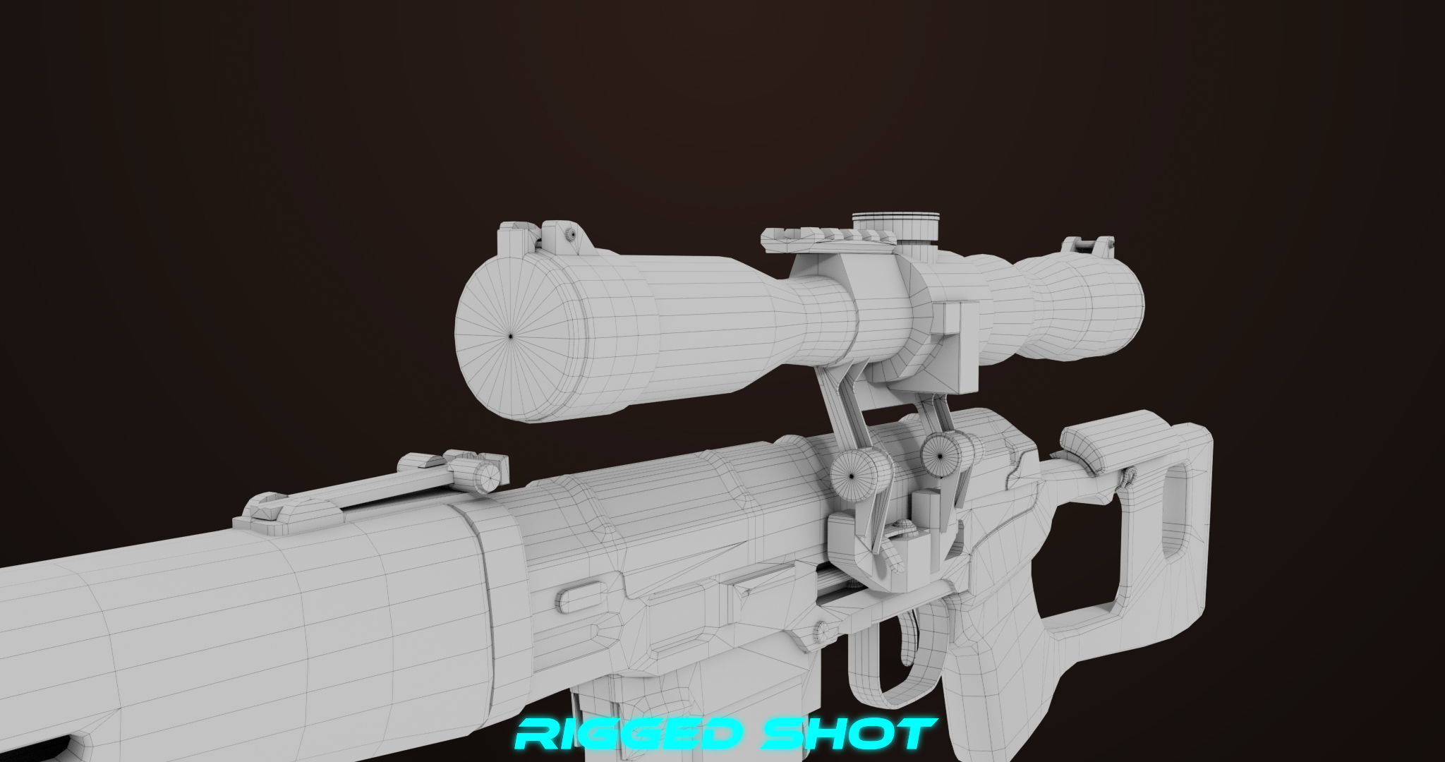 Sniper Rifle 01 Wood Rig All PBR Unity Ue Textures Low-poly 3D model_50
