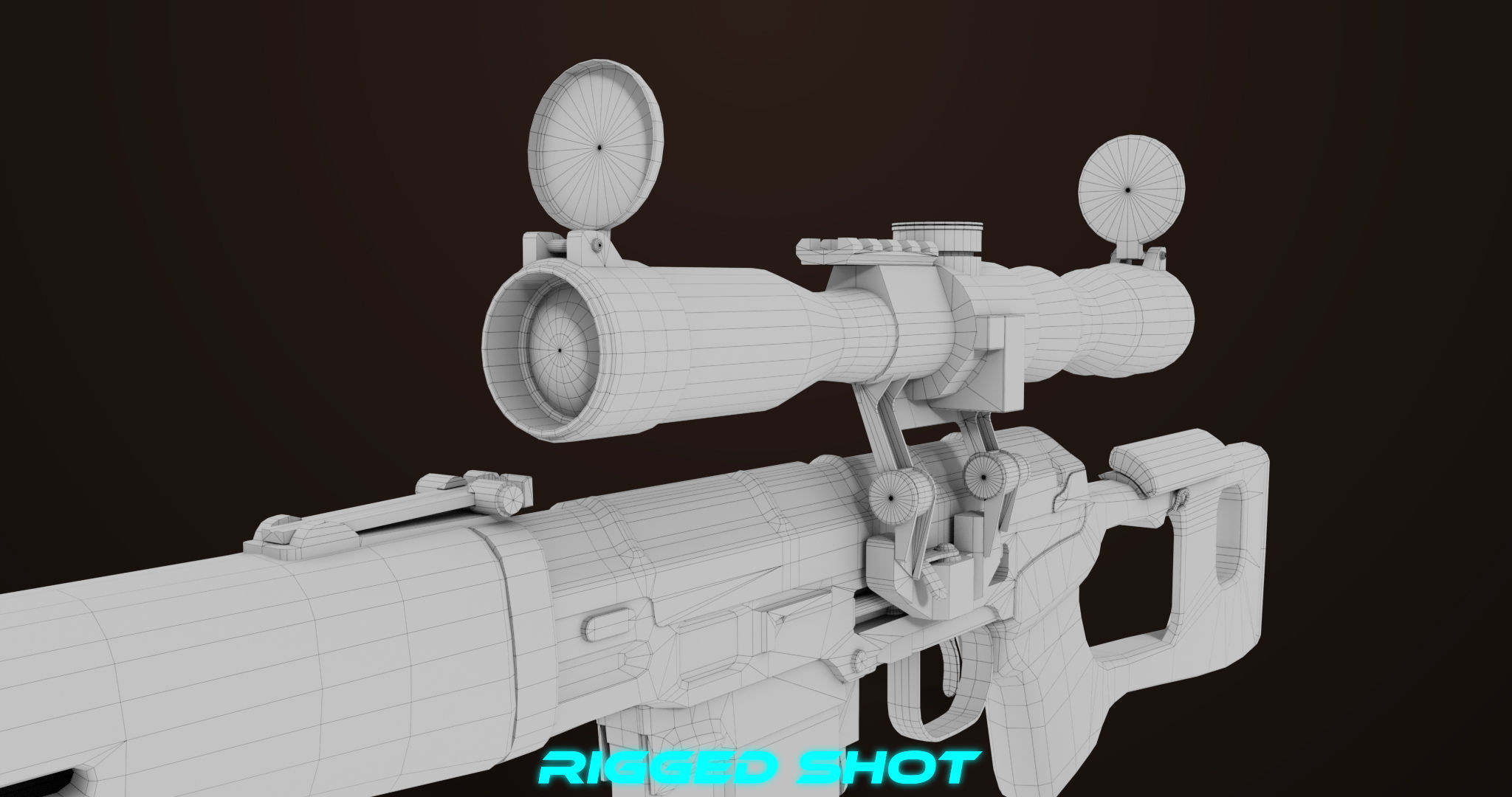 Sniper Rifle 01 Wood Rig All PBR Unity Ue Textures Low-poly 3D model_51