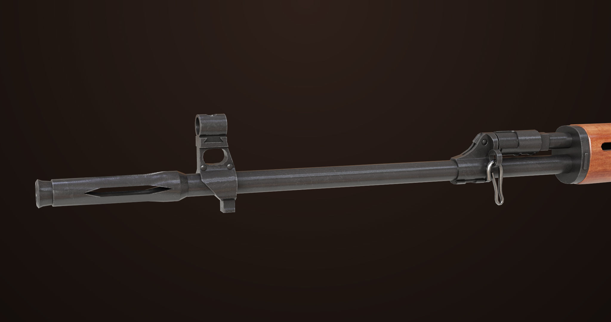 Sniper Rifle 01 Wood Rig All PBR Unity Ue Textures Low-poly 3D model_13