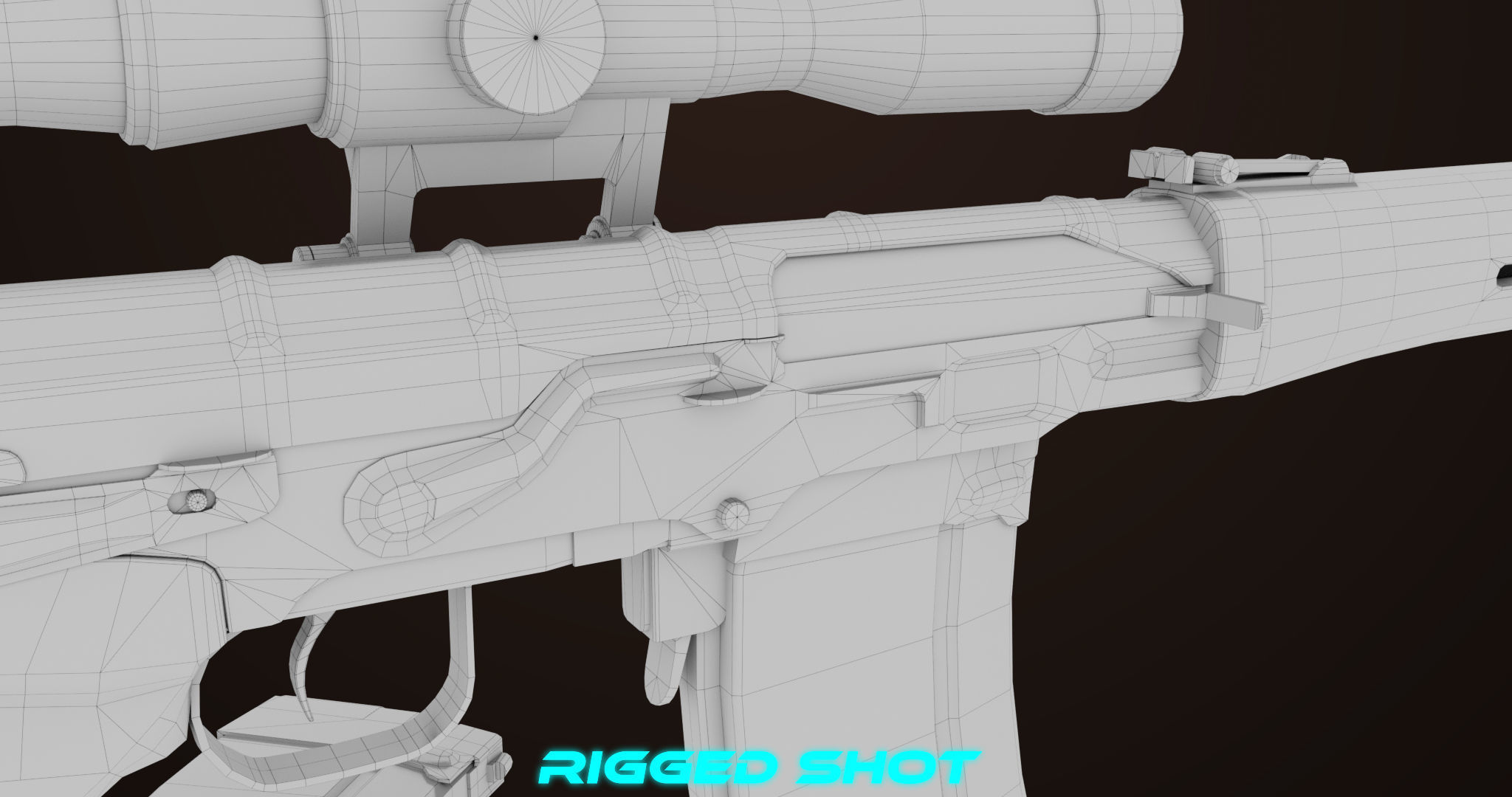 Sniper Rifle 01 Wood Rig All PBR Unity Ue Textures Low-poly 3D model_56