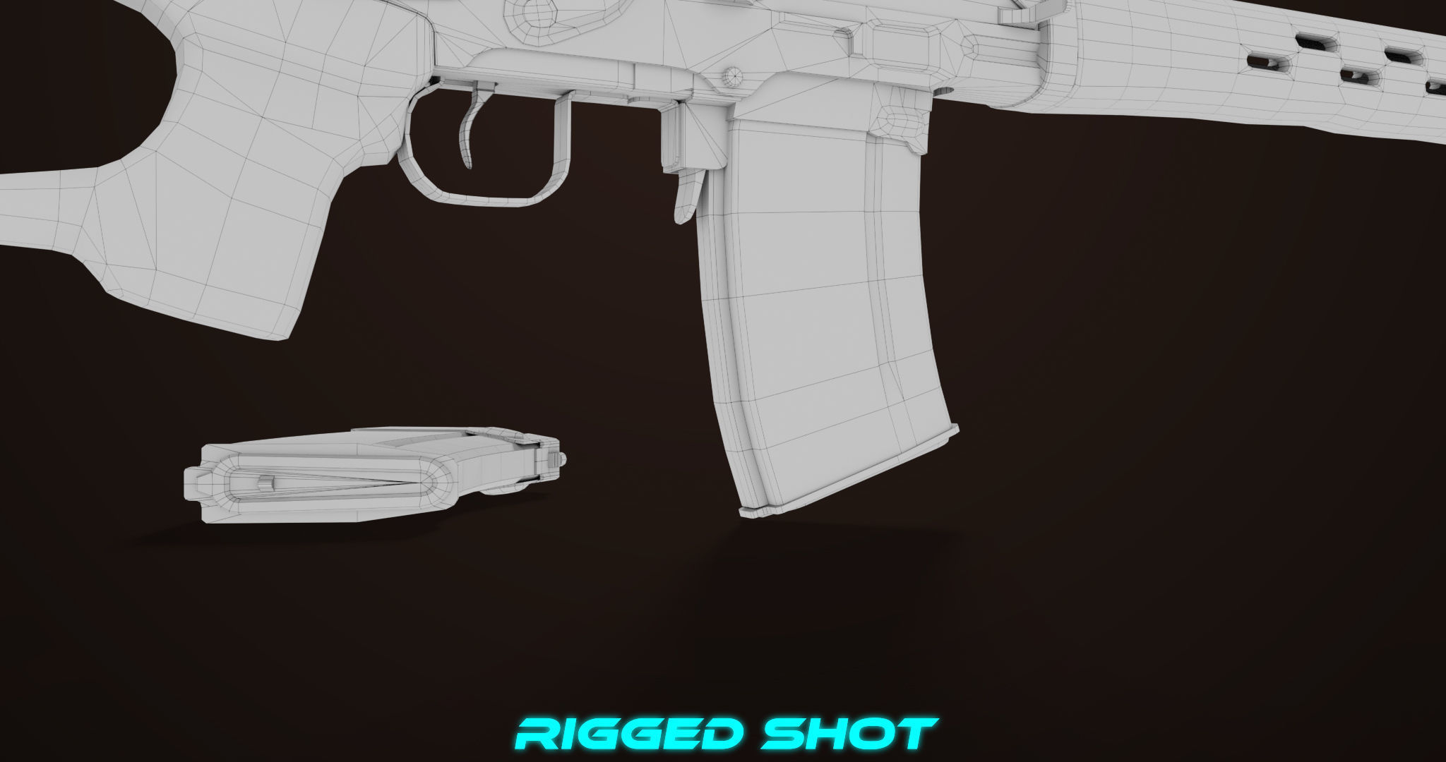 Sniper Rifle 01 Wood Rig All PBR Unity Ue Textures Low-poly 3D model_45