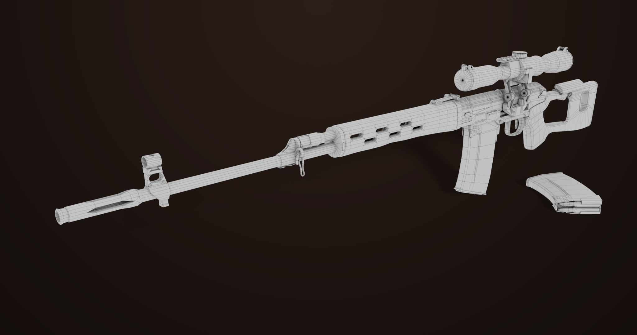 Sniper Rifle 01 Wood Rig All PBR Unity Ue Textures Low-poly 3D model_31