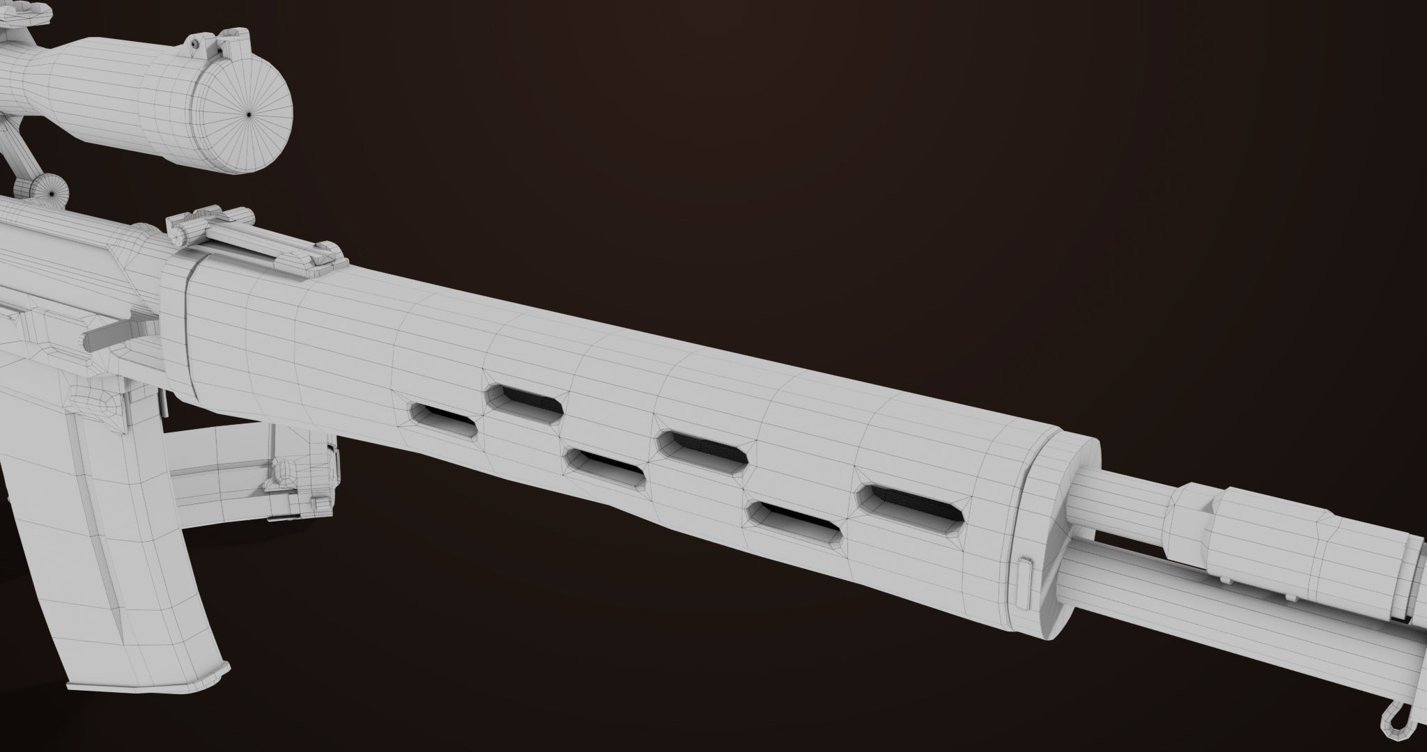 Sniper Rifle 01 Wood Rig All PBR Unity Ue Textures Low-poly 3D model_40