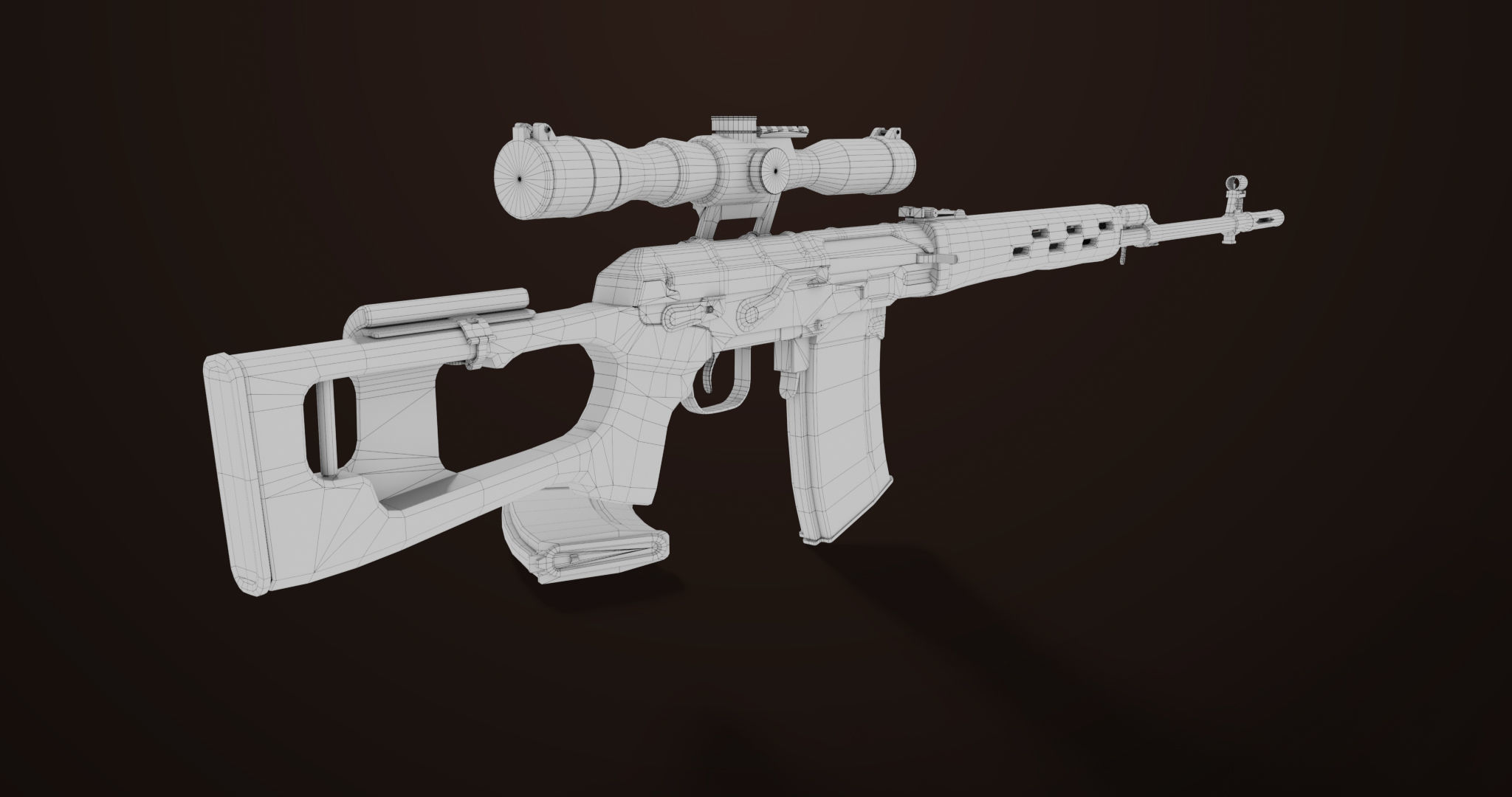 Sniper Rifle 01 Wood Rig All PBR Unity Ue Textures Low-poly 3D model_34