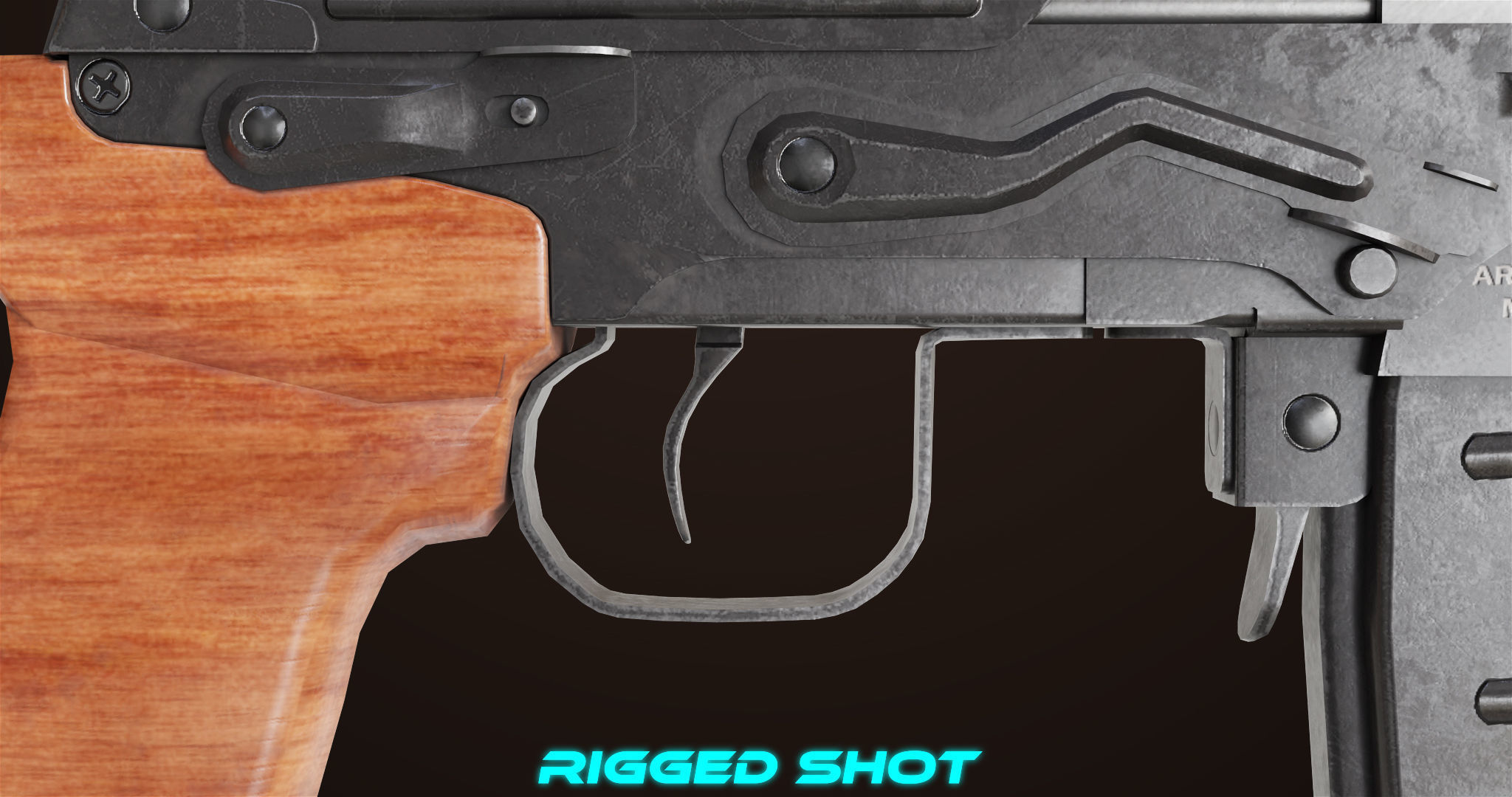 Sniper Rifle 01 Wood Rig All PBR Unity Ue Textures Low-poly 3D model_20