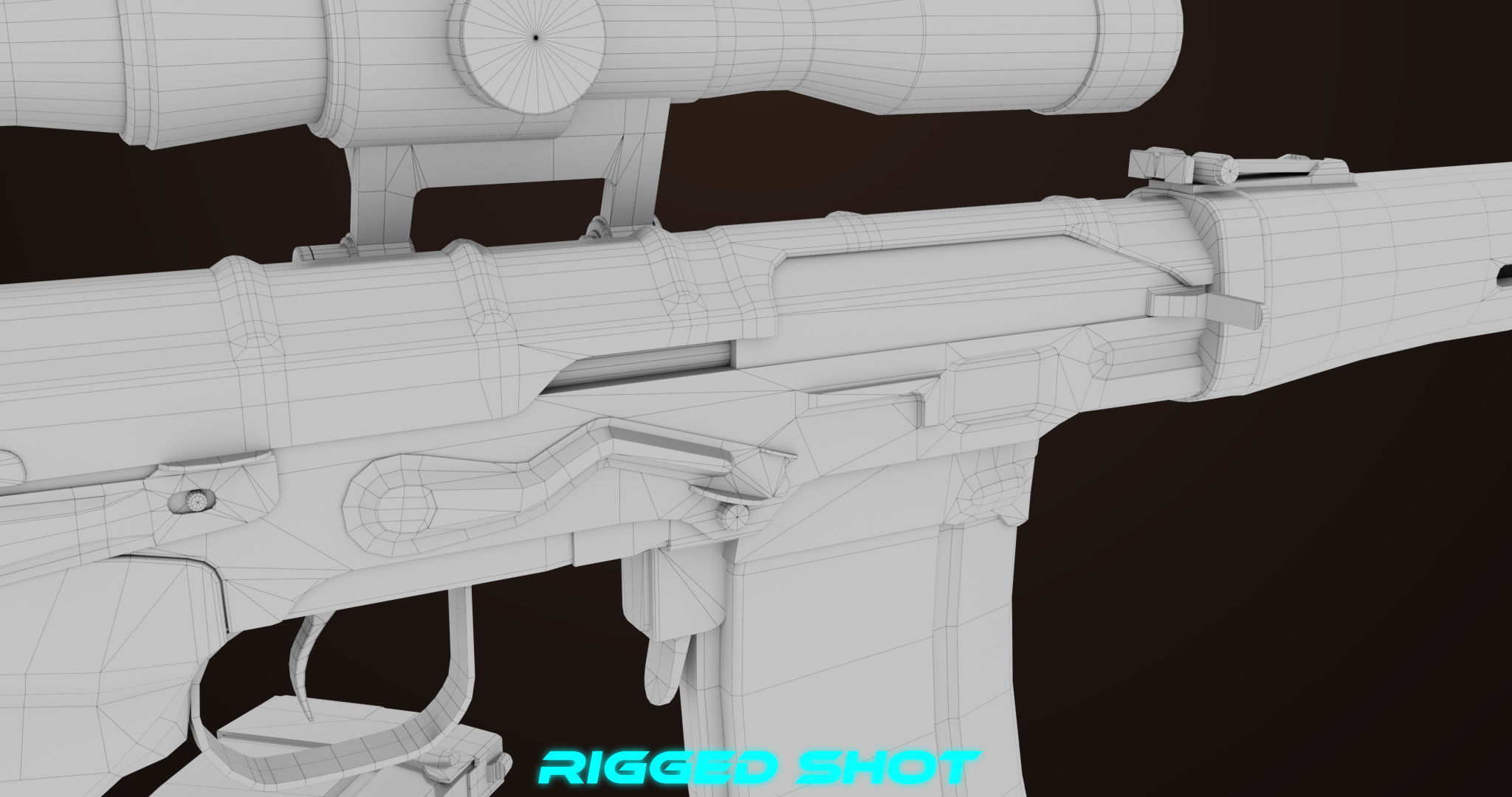 Sniper Rifle 01 Wood Rig All PBR Unity Ue Textures Low-poly 3D model_54