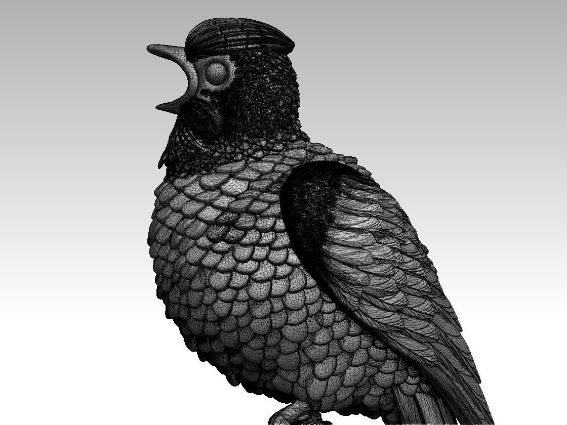 Bird on a branch 3D print model_25