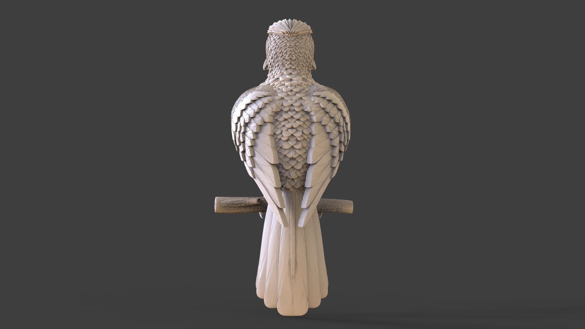 Bird on a branch 3D print model_10