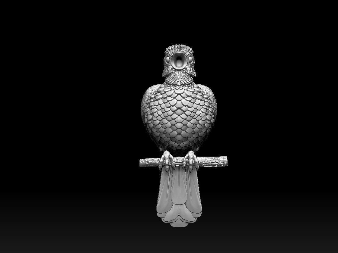 Bird on a branch 3D print model_29