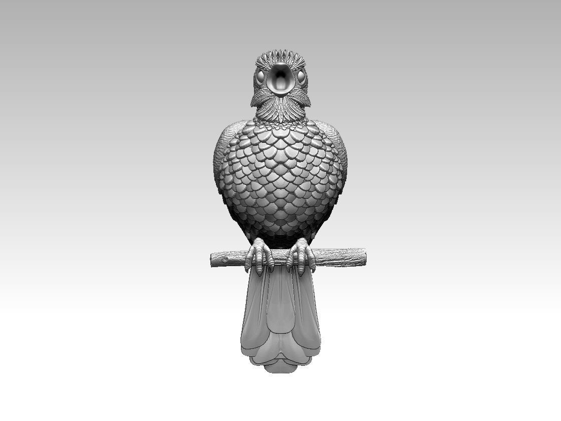 Bird on a branch 3D print model_19