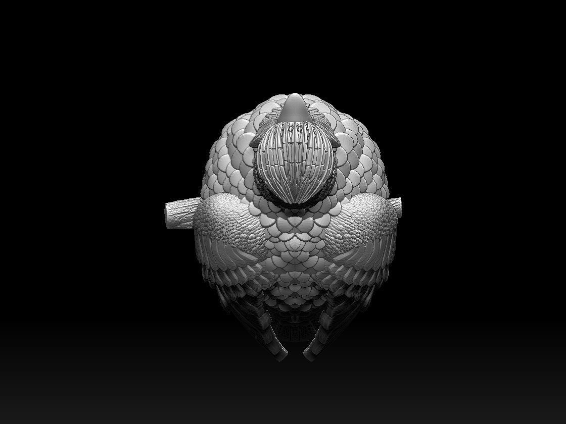 Bird on a branch 3D print model_27