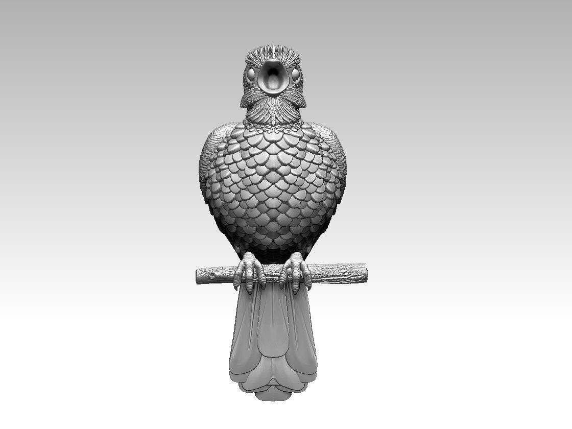 Bird on a branch 3D print model_37
