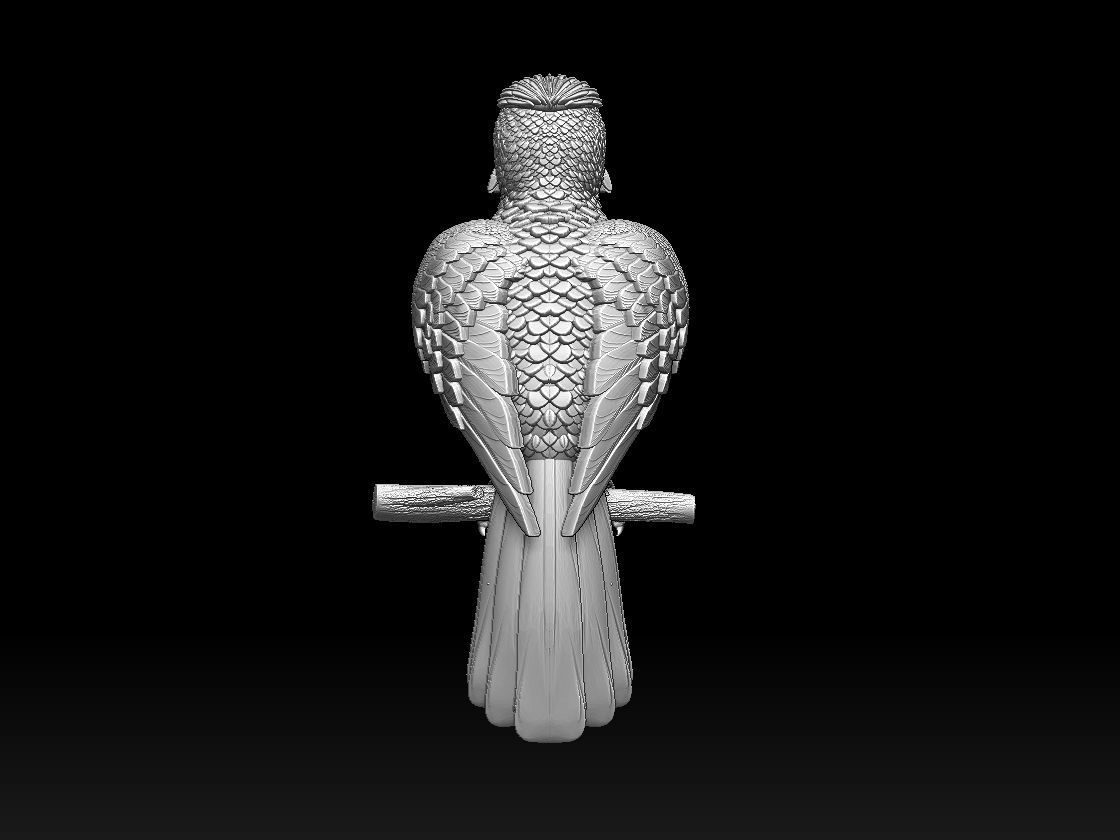 Bird on a branch 3D print model_17