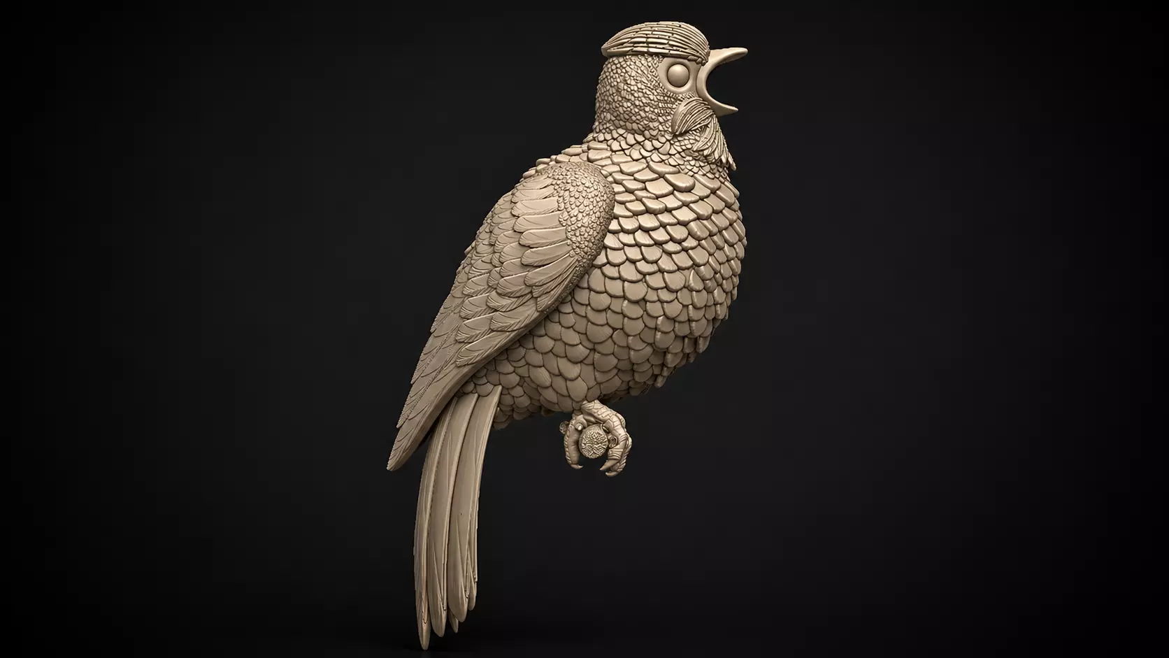 Bird on a branch 3D print model