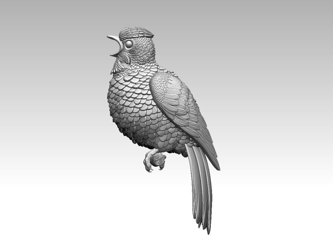 Bird on a branch 3D print model_30