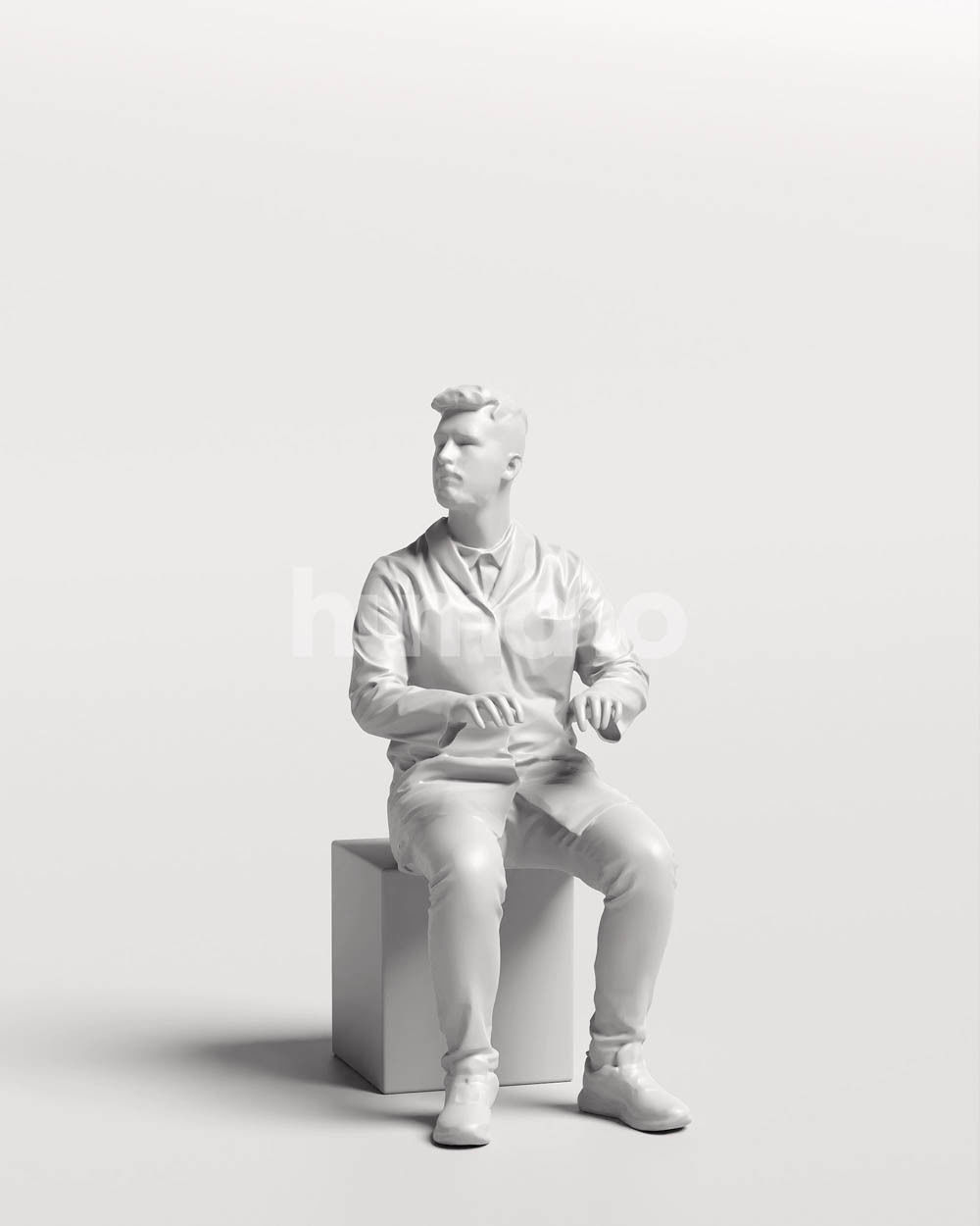 Humano scientist man working tapping in lab coat - 054-2455 3D model_14