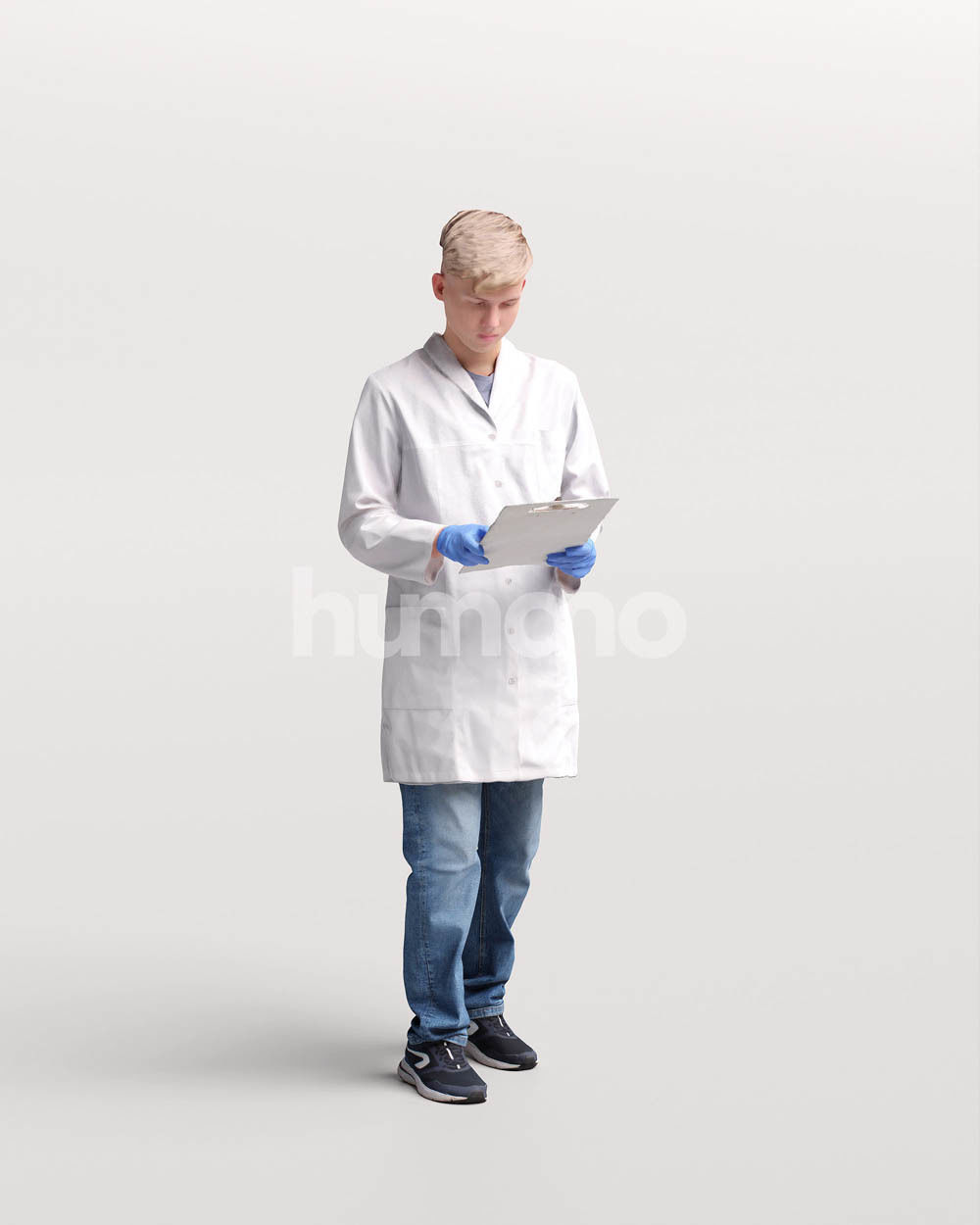 Humano scientist man in lab coat - 033-3281 3D model_2