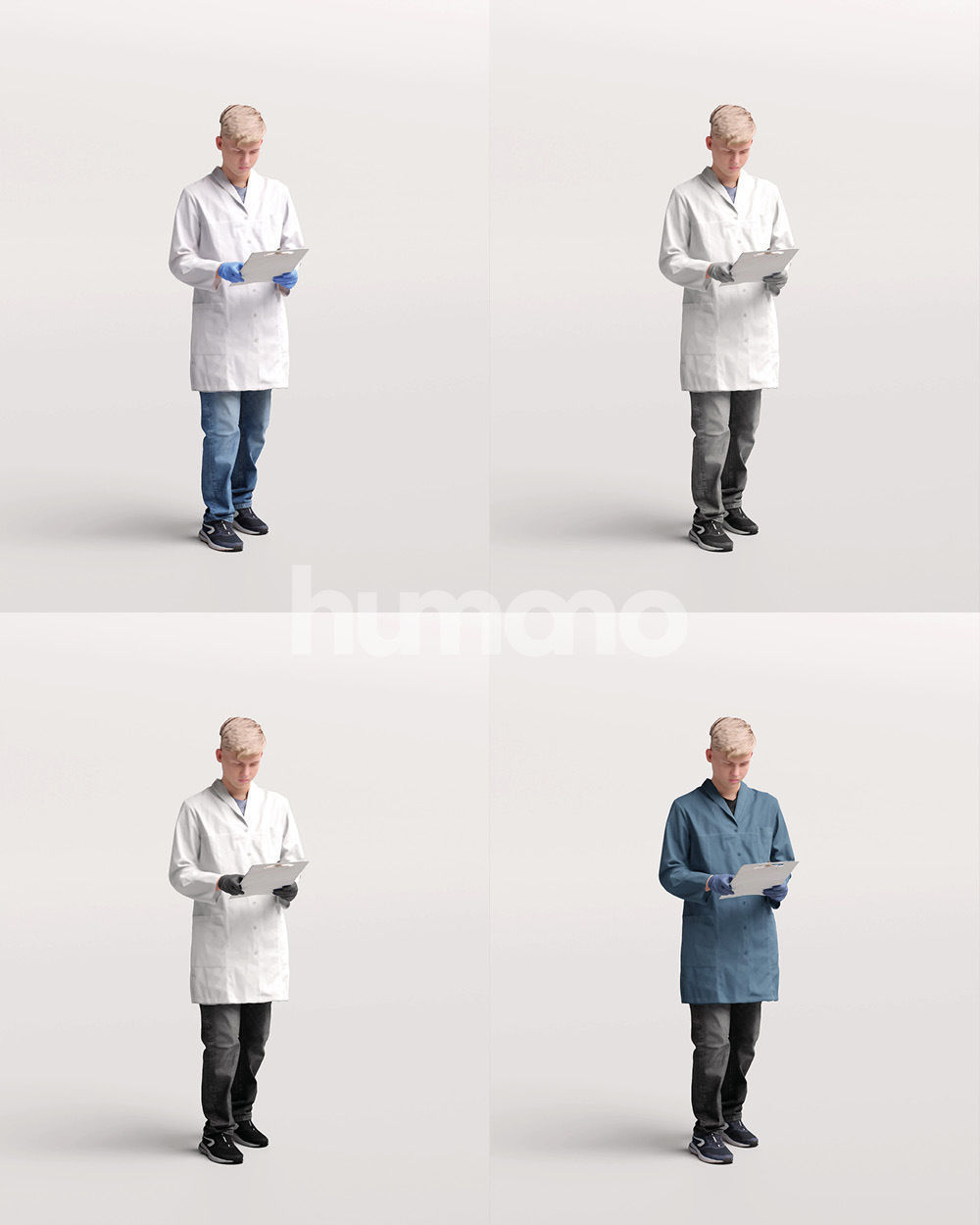 Humano scientist man in lab coat - 033-3281 3D model_13