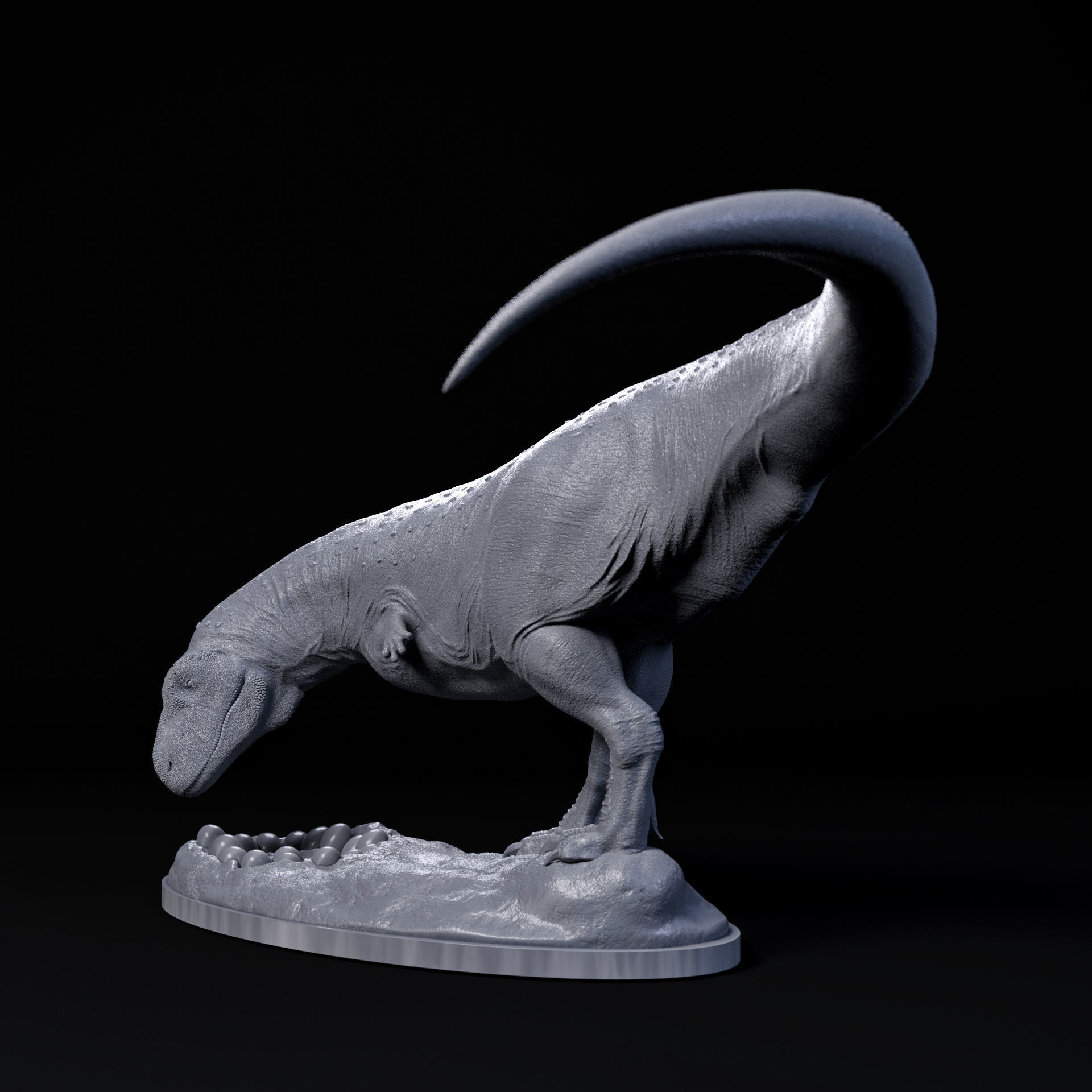 Rajasaurus mother with nest 1-35 scale pre-supported dinosaur 3D print model_2