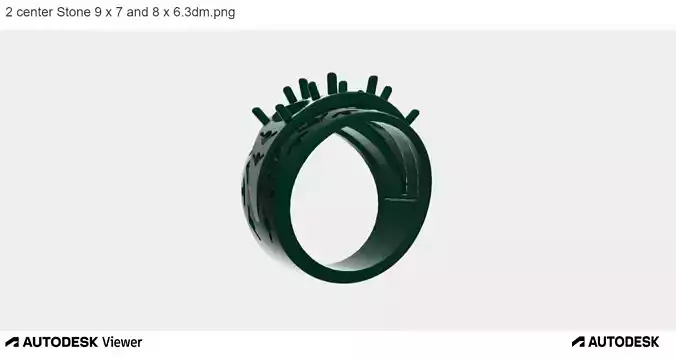 Men Ring with Three ovals Cut Center Stone