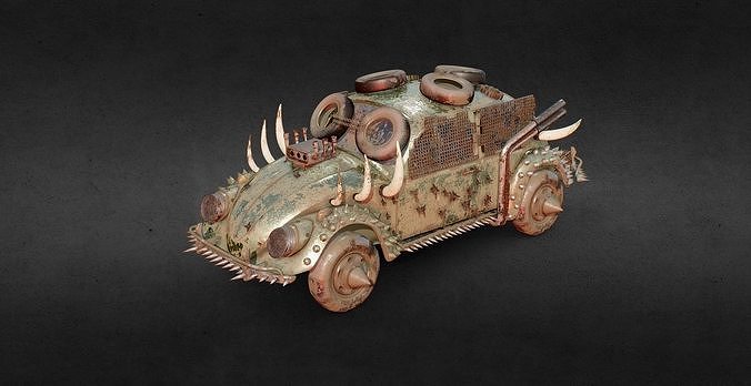 VW Apocalyptic Car PBR Low-poly 3D model