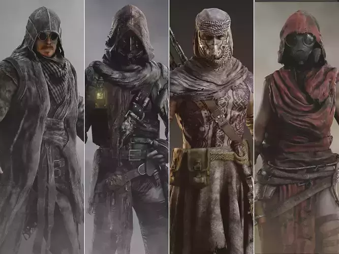 Post Apocalyptic Characters pack 3D Model Collection