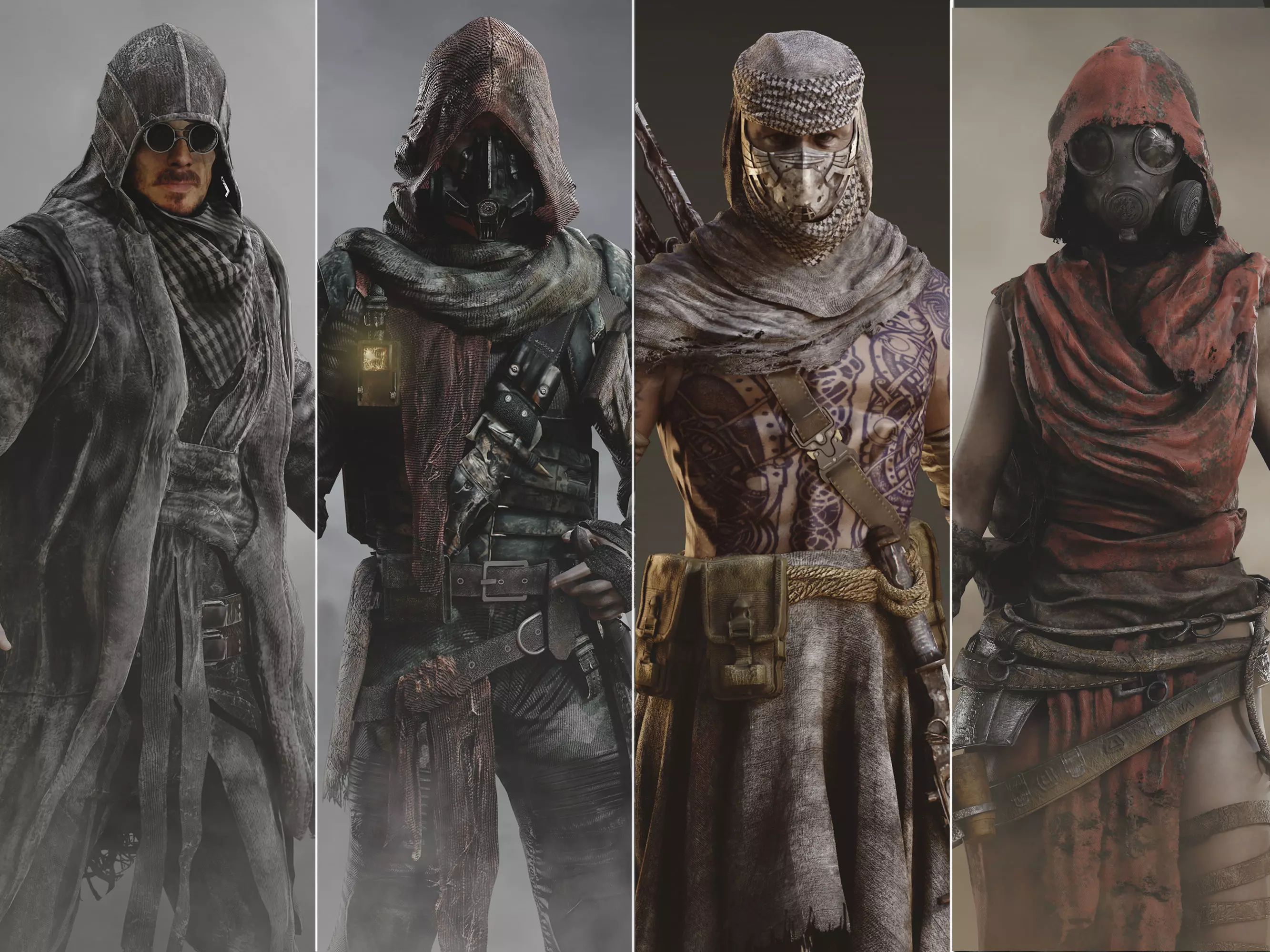 Post Apocalyptic Characters pack 3D Model Collection_0