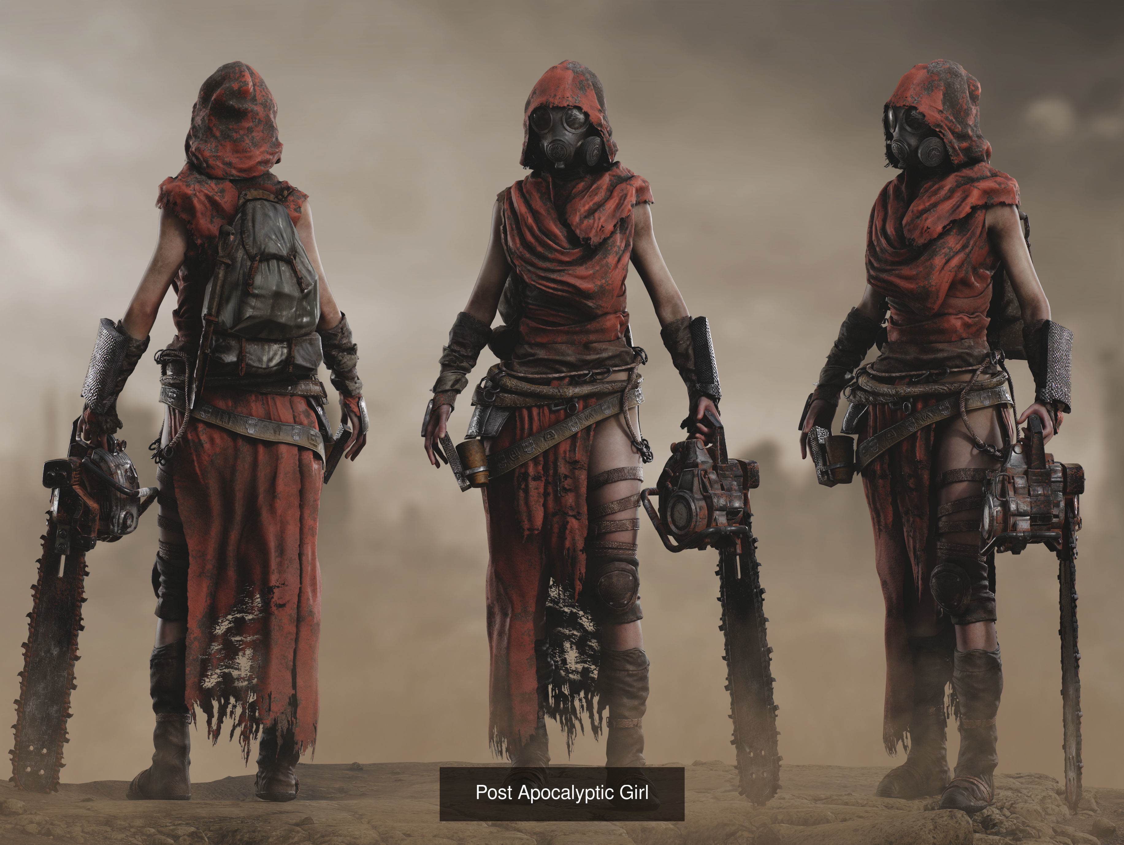 Post Apocalyptic Characters pack 3D Model Collection_6
