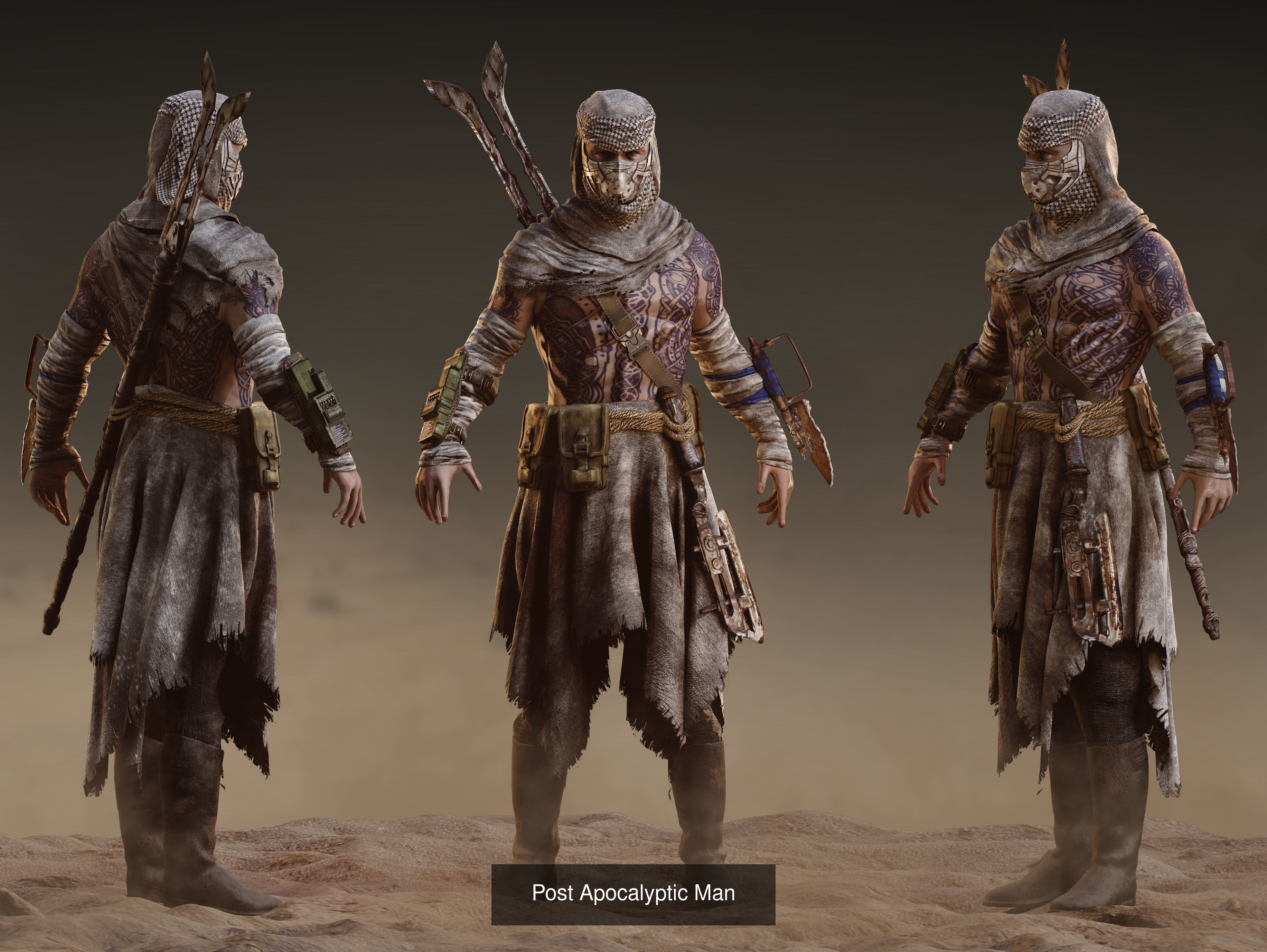 Post Apocalyptic Characters pack 3D Model Collection_8