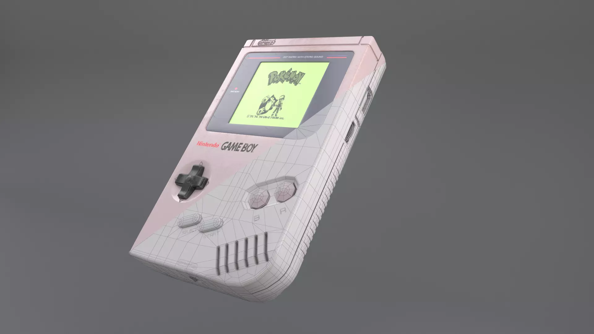 Game Boy Low-poly 3D model_0
