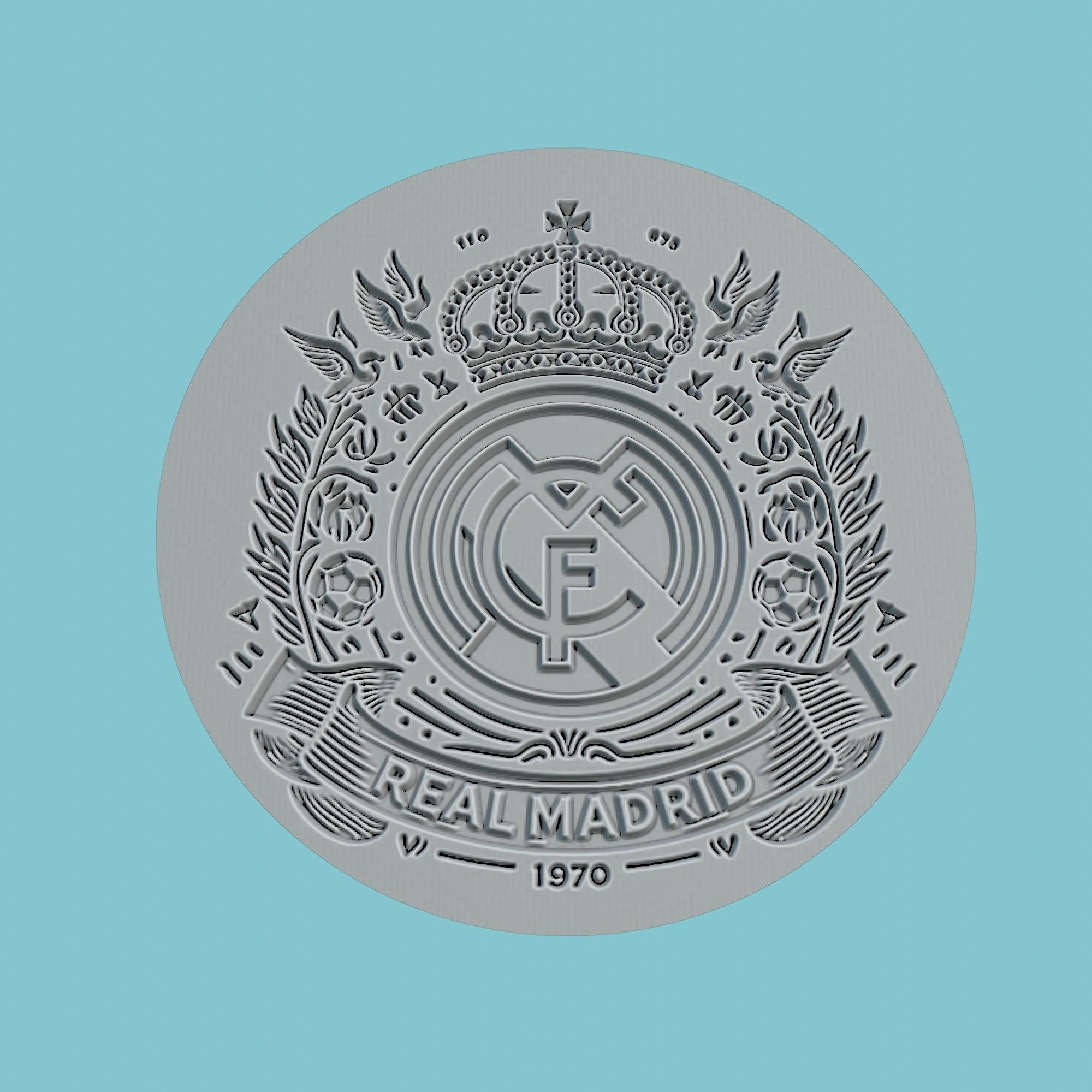 Real Madrid Medallion Football 3D print model_2