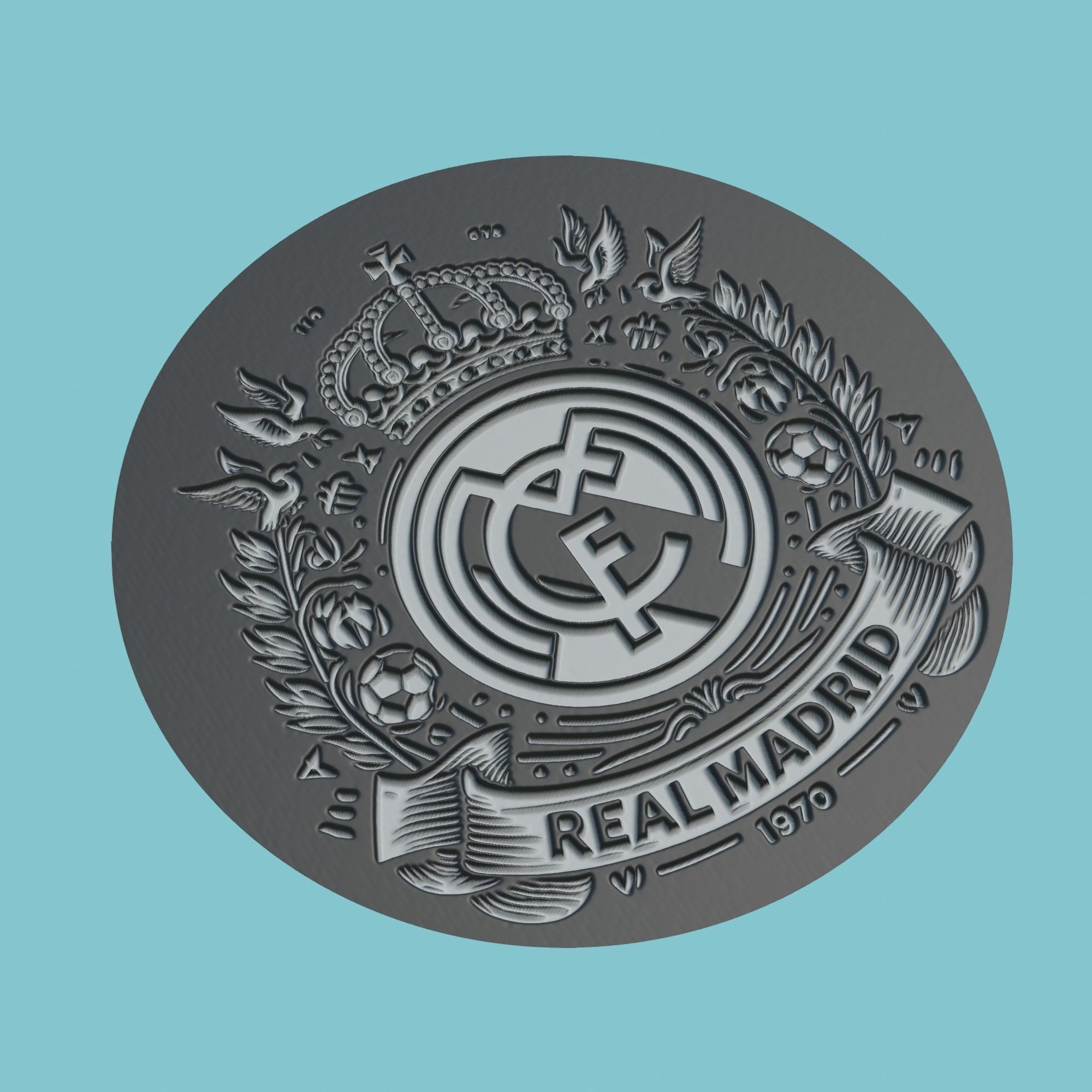Real Madrid Medallion Football 3D print model_1
