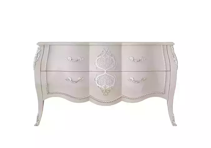 Silver luxury chest of drawers by MODENESE 3D model