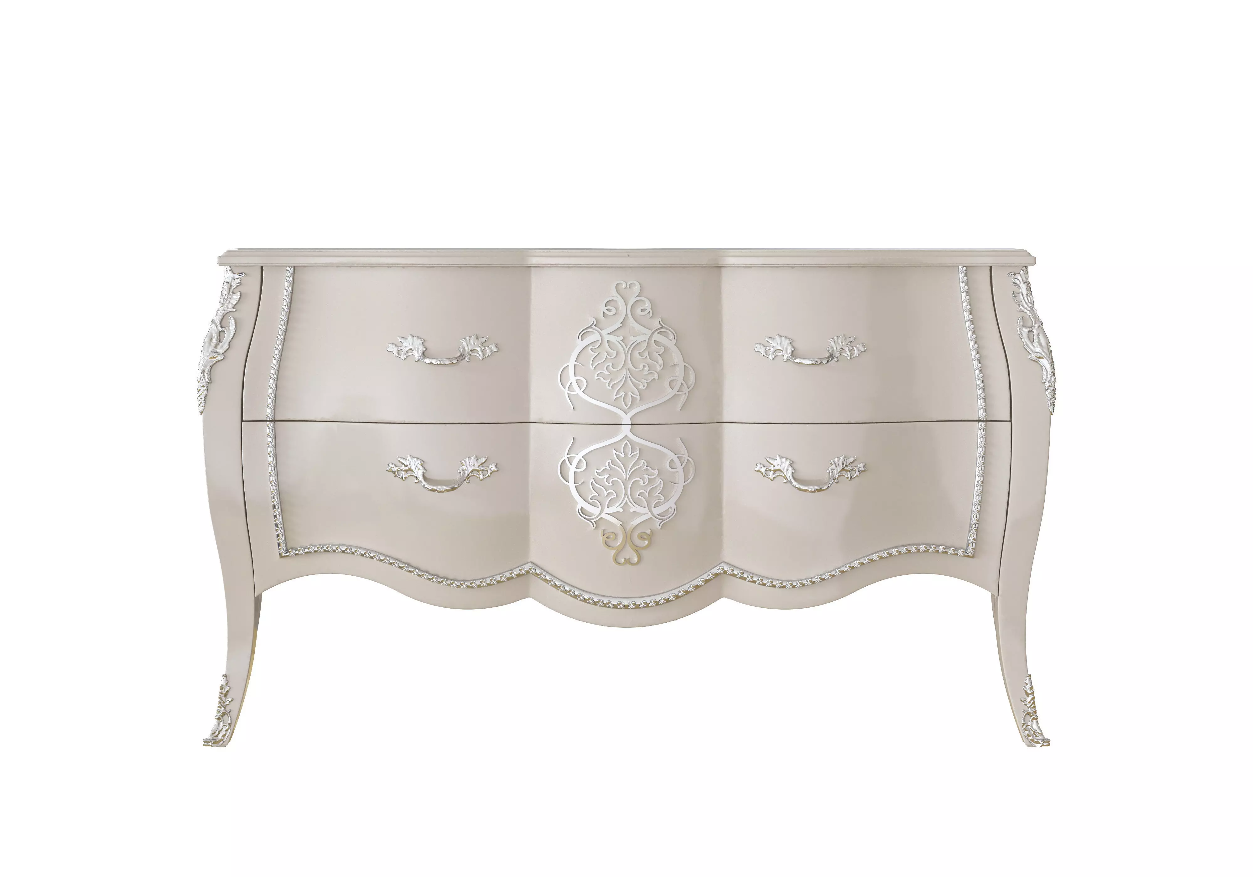 Silver luxury chest of drawers by MODENESE 3D model_0