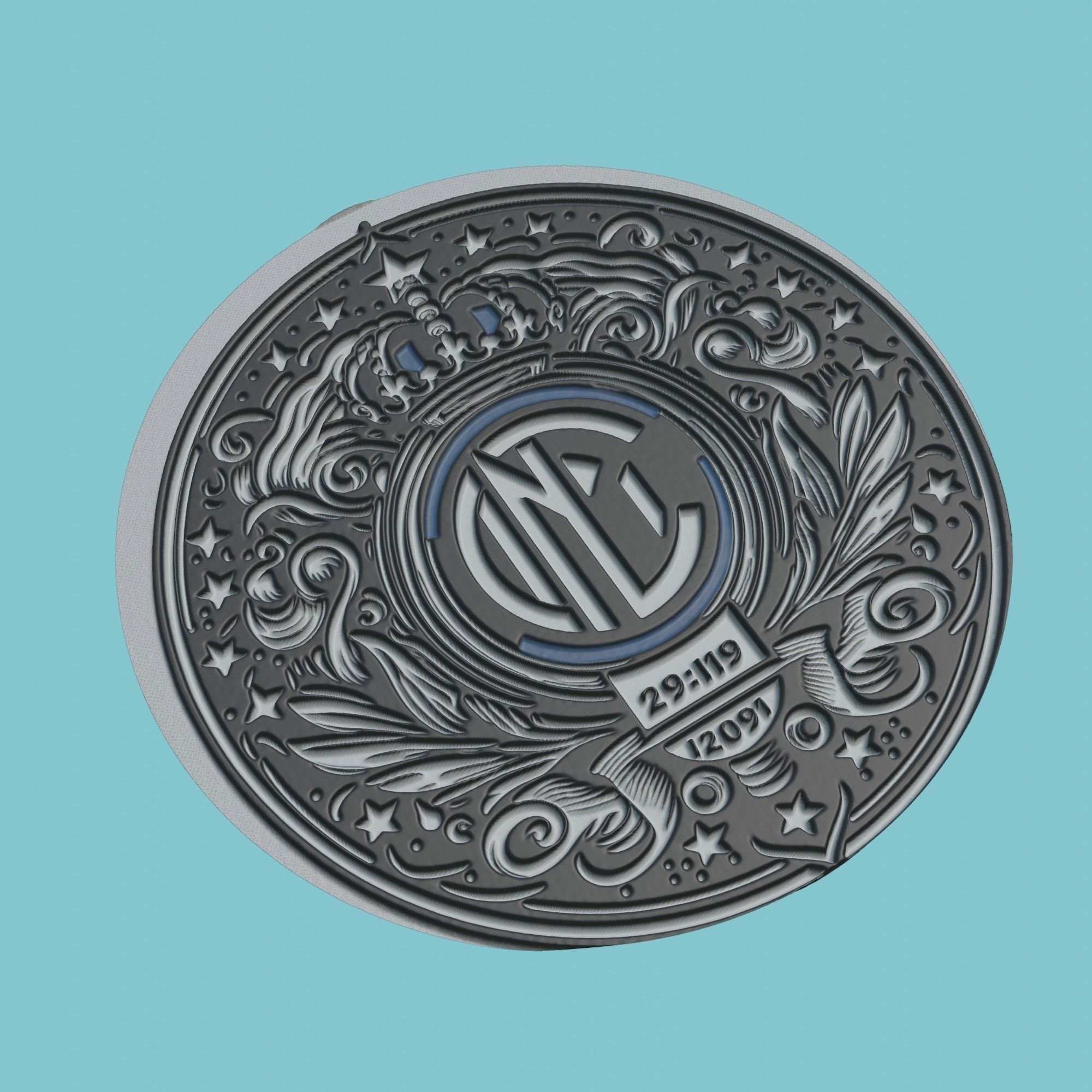 Inter Milan Medallion Football 3D print model_1