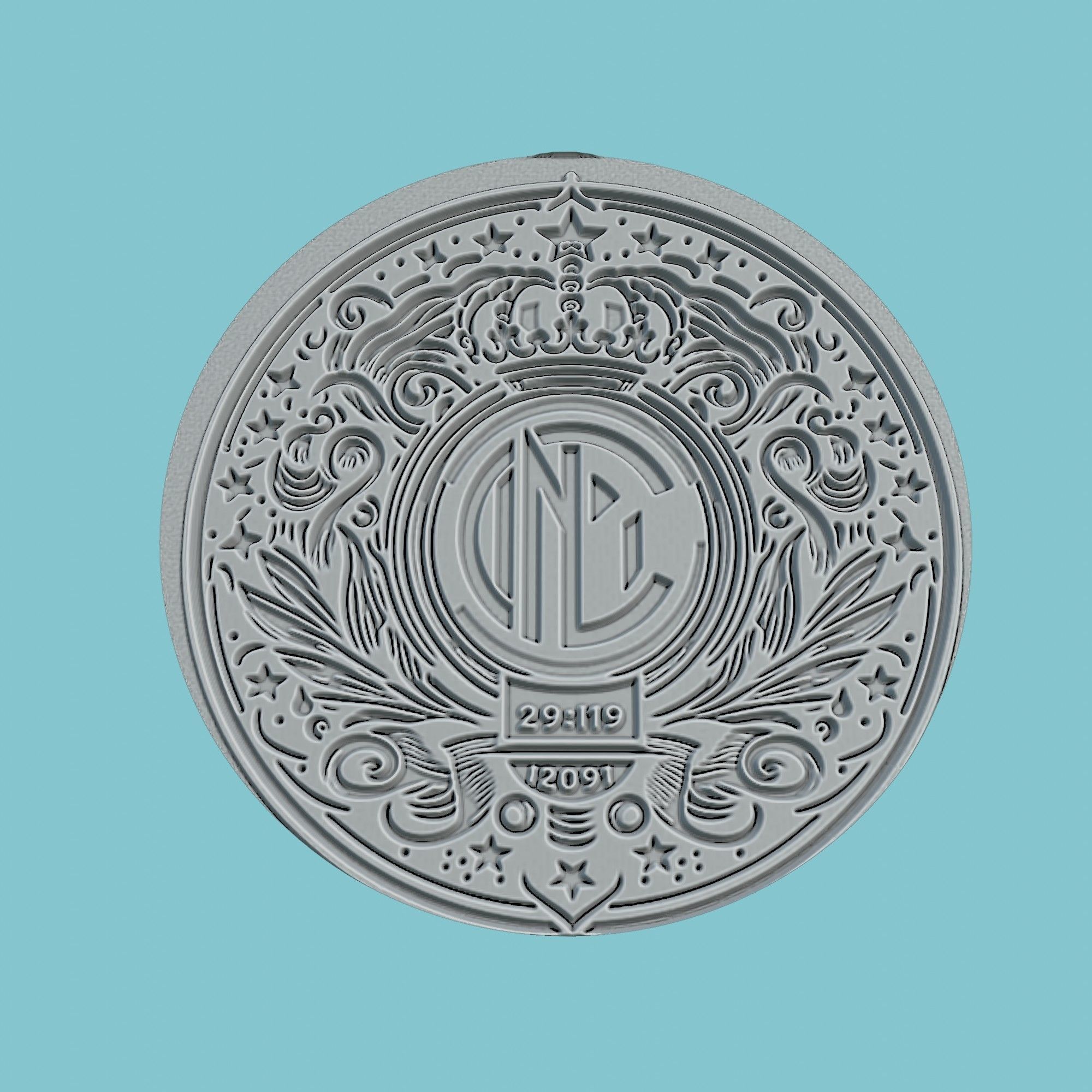Inter Milan Medallion Football 3D print model_2