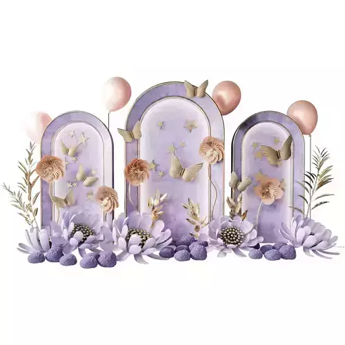 Arch for a children room with flowers