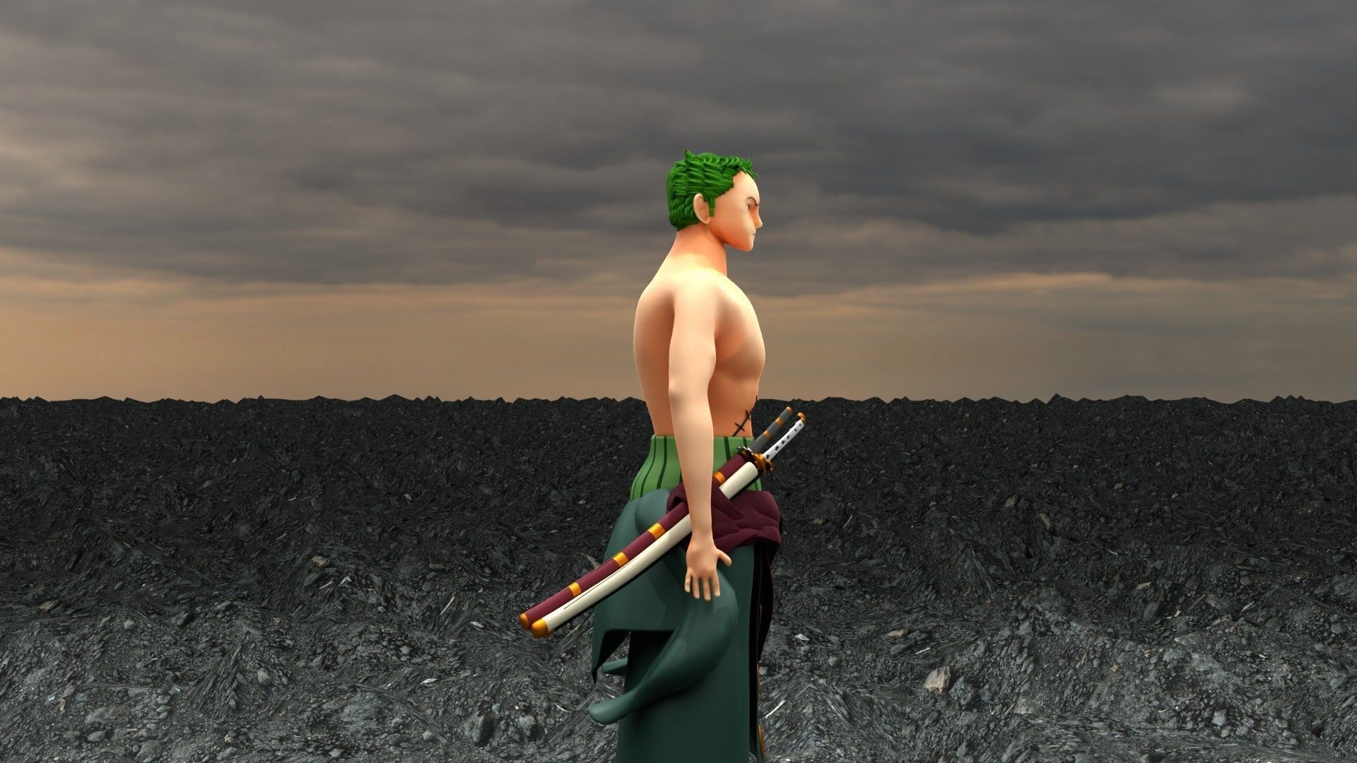 Roronoa Zoro Low-poly 3D model_5