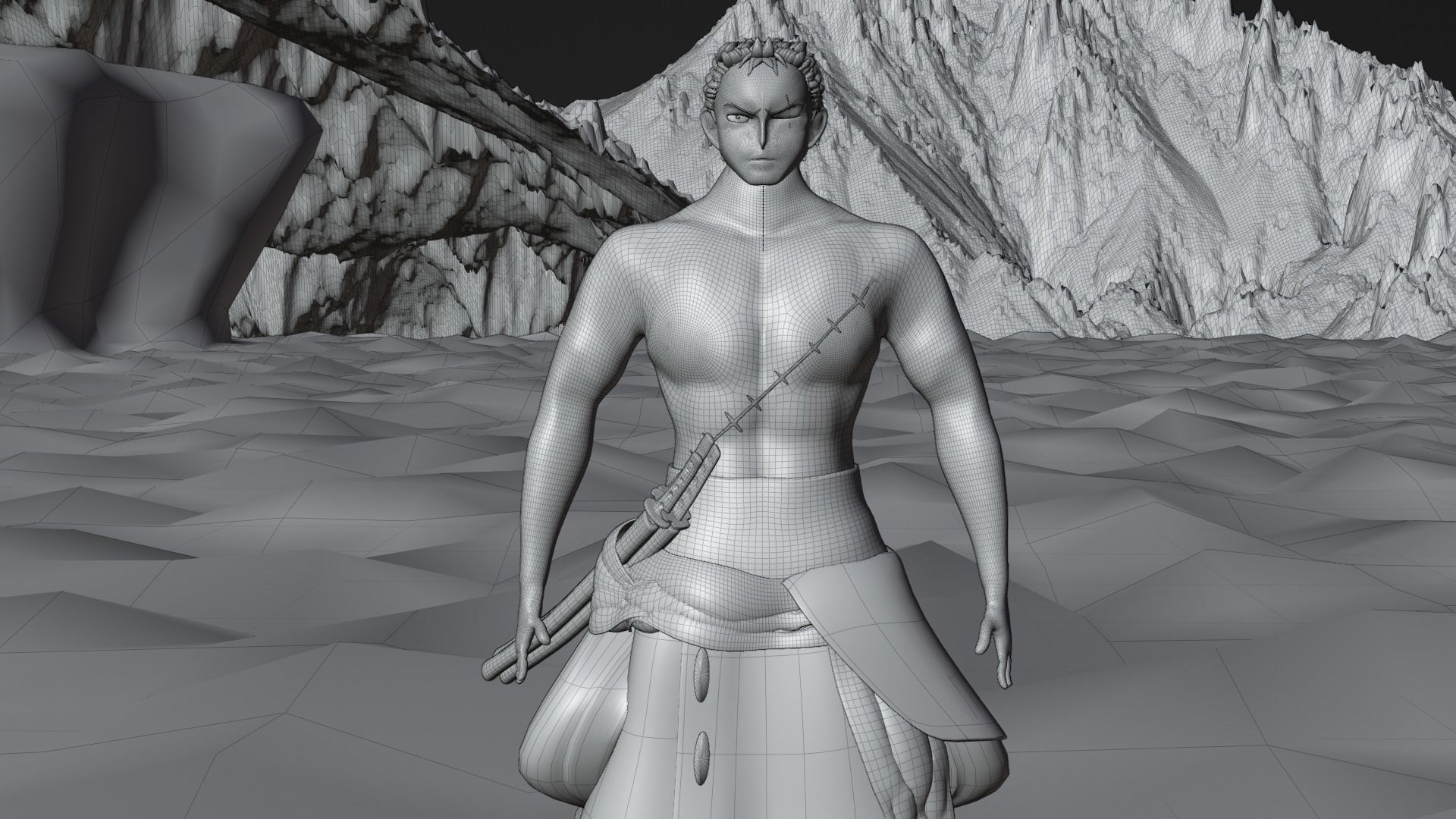 Roronoa Zoro Low-poly 3D model_9