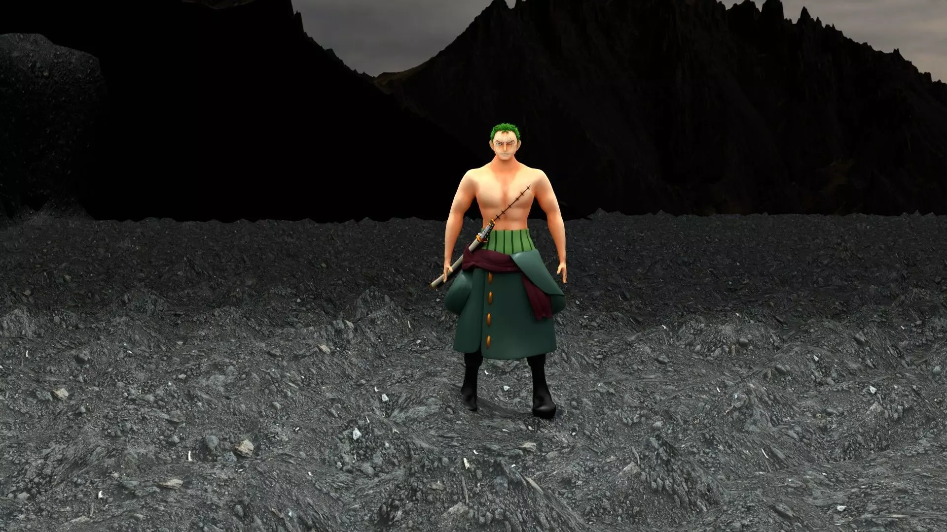 Roronoa Zoro Low-poly 3D model_0