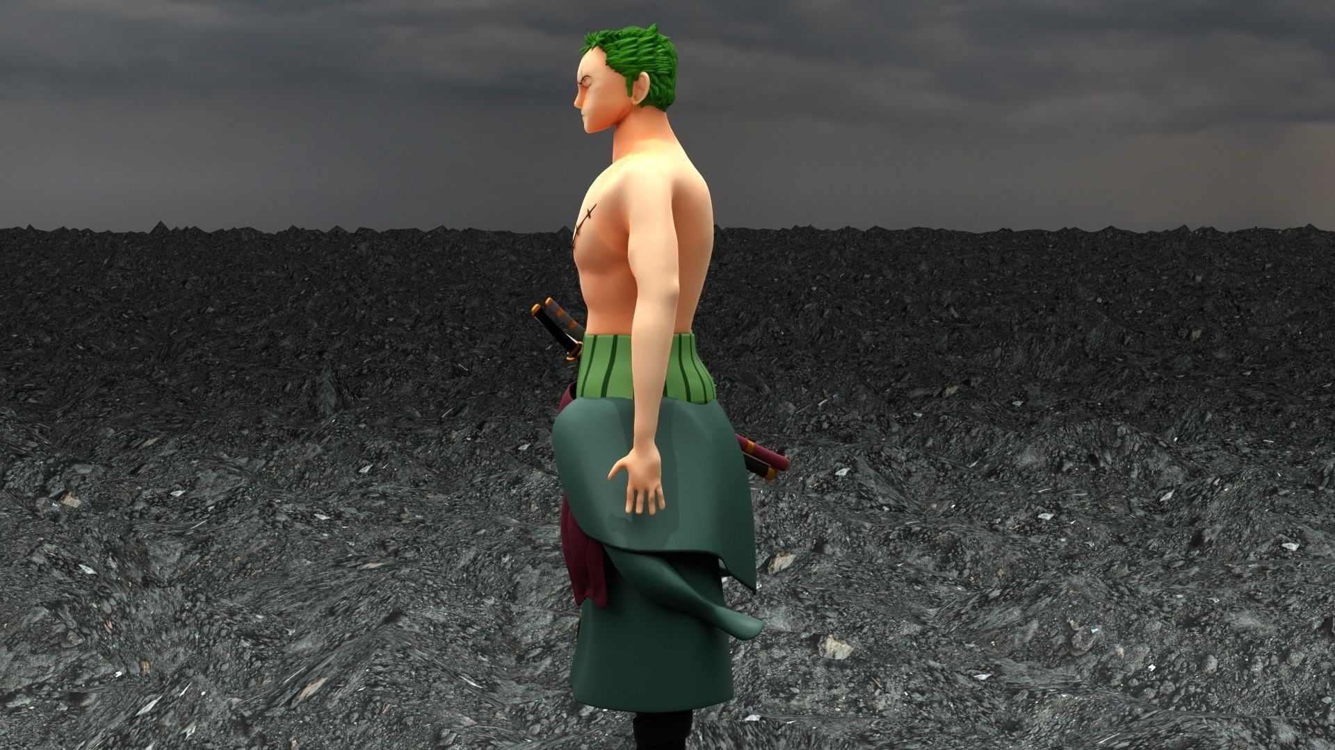 Roronoa Zoro Low-poly 3D model_3