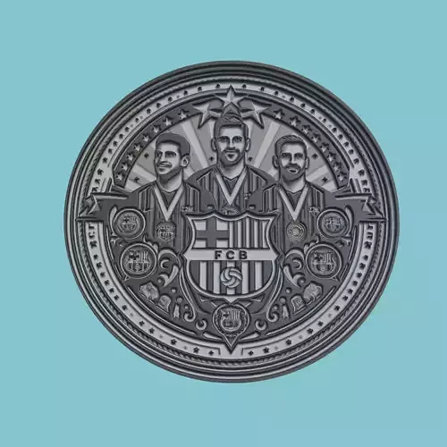 FC Barcelona Medallion Football 3D print model