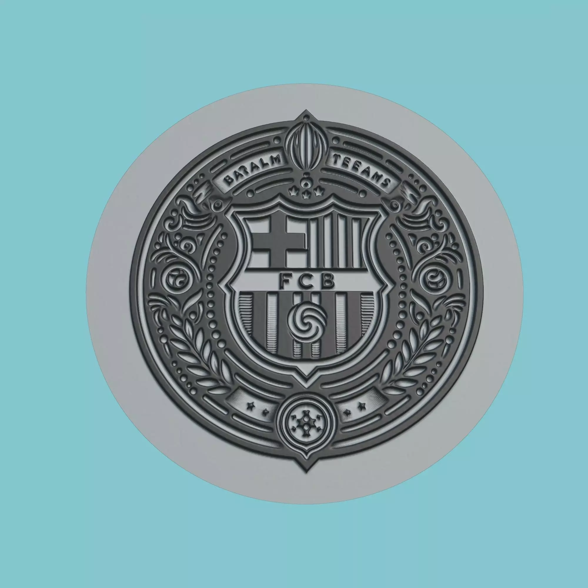FC Barcelona Medallion Football 3D print model_0